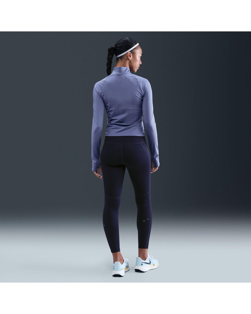 Nike Blue Swift Full Zip Long Sleeve Running Top