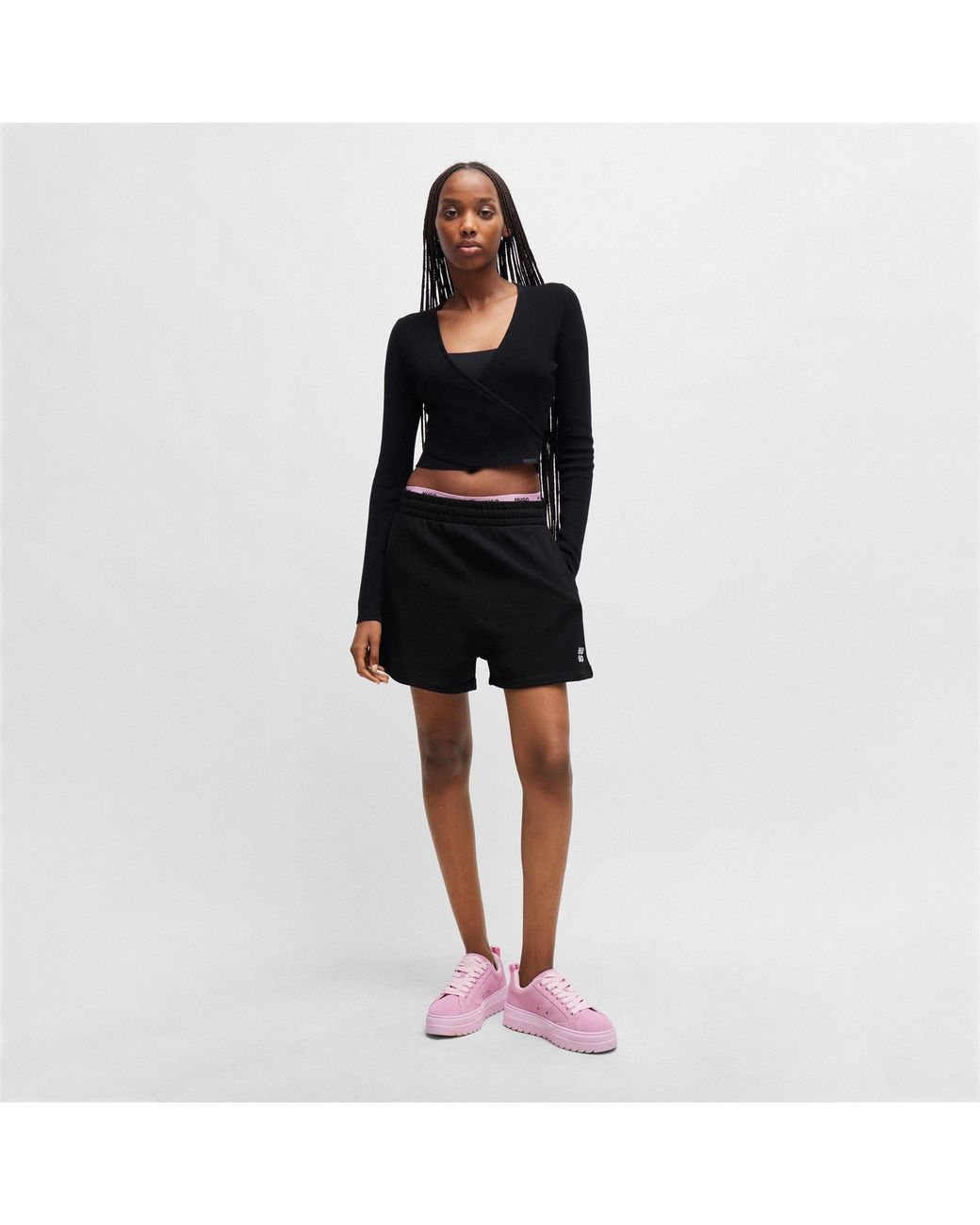HUGO Black Narondia Fleece Shorts