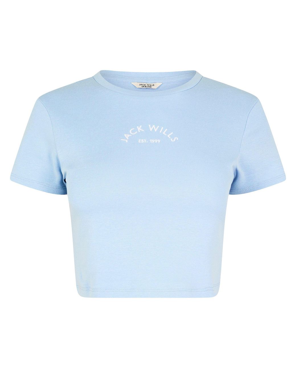 Jack Wills Blue Cropped Baby Tee Ladies