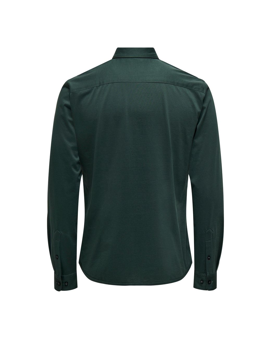 ONLY Green Long-Sleeve Plain Shirt for men