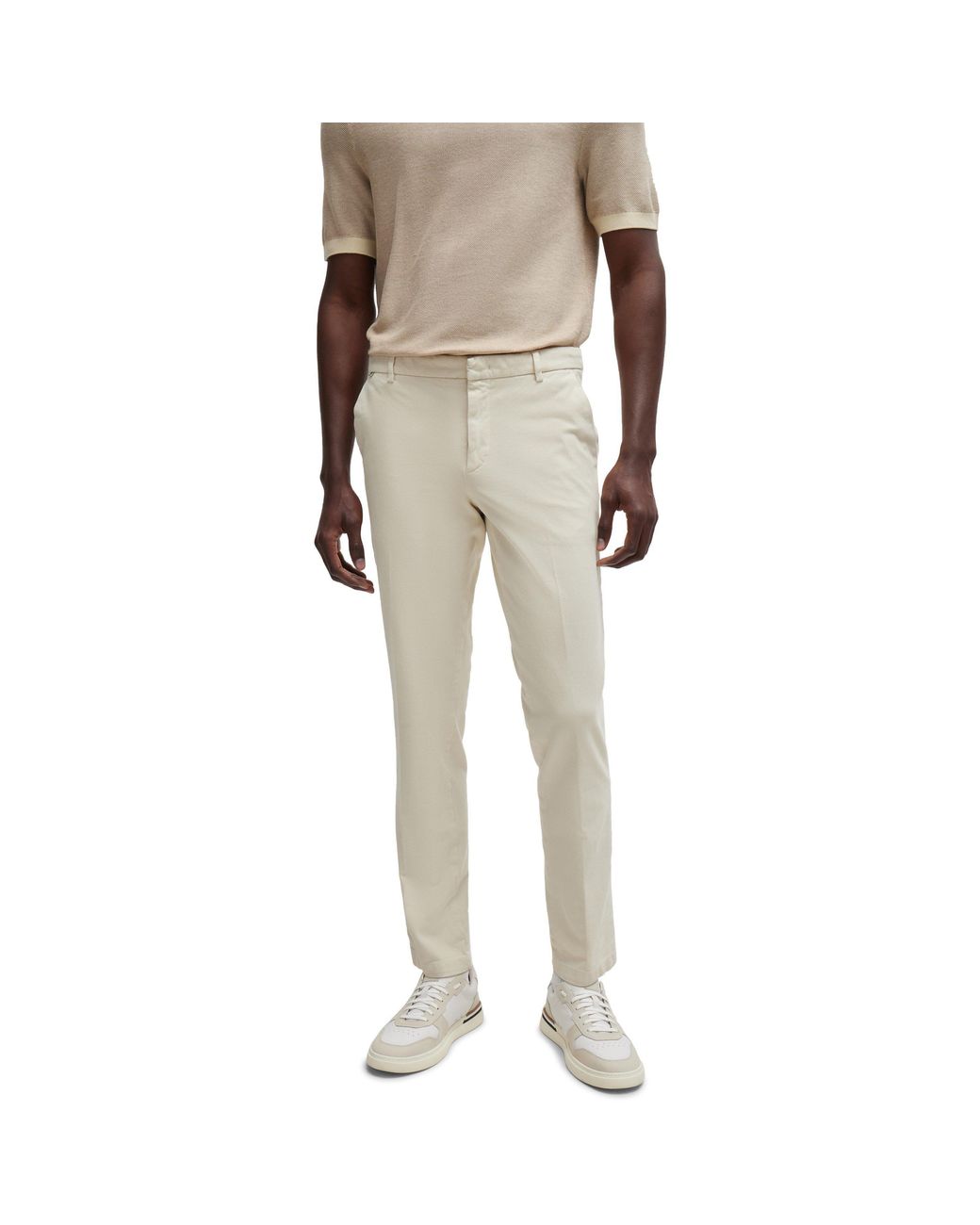 Boss Natural Kaito1 Straight Leg Trousers for men