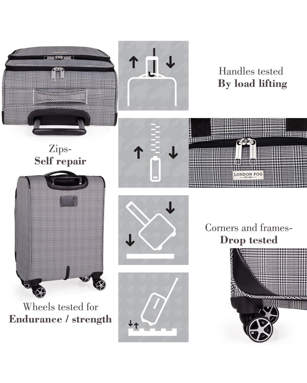 London Fog White The Newbury Soft Shell Hold Luggage And Cabin Case