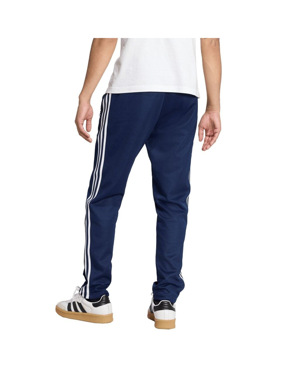 Adidas Originals Blue Beckenbauer Cotton Open Hem Slim-Fit Joggers for men