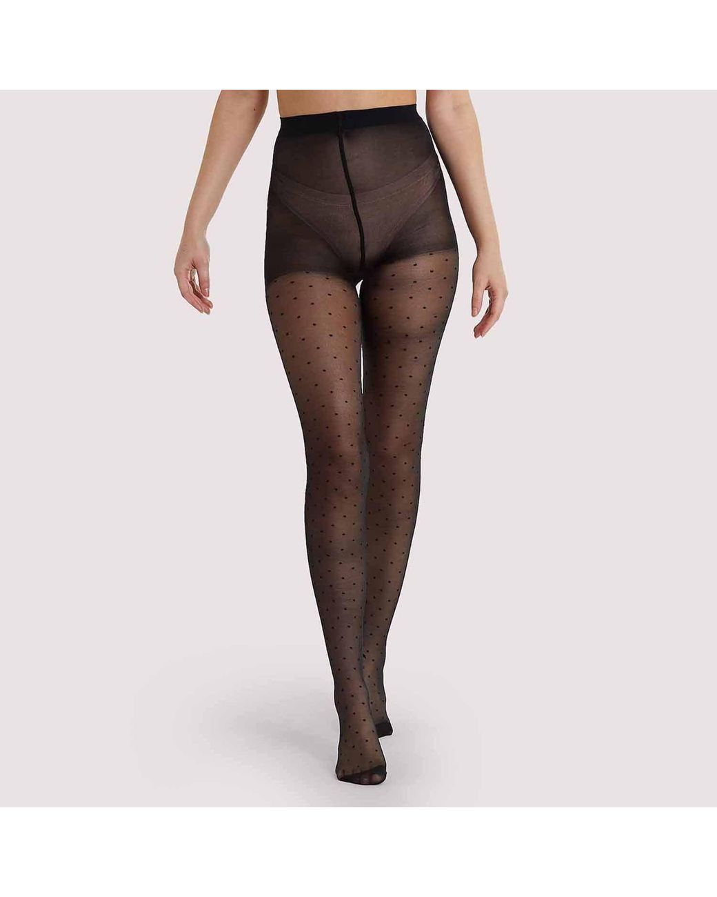 Playful Promises Brown Dotty Seamed Tights With Bow