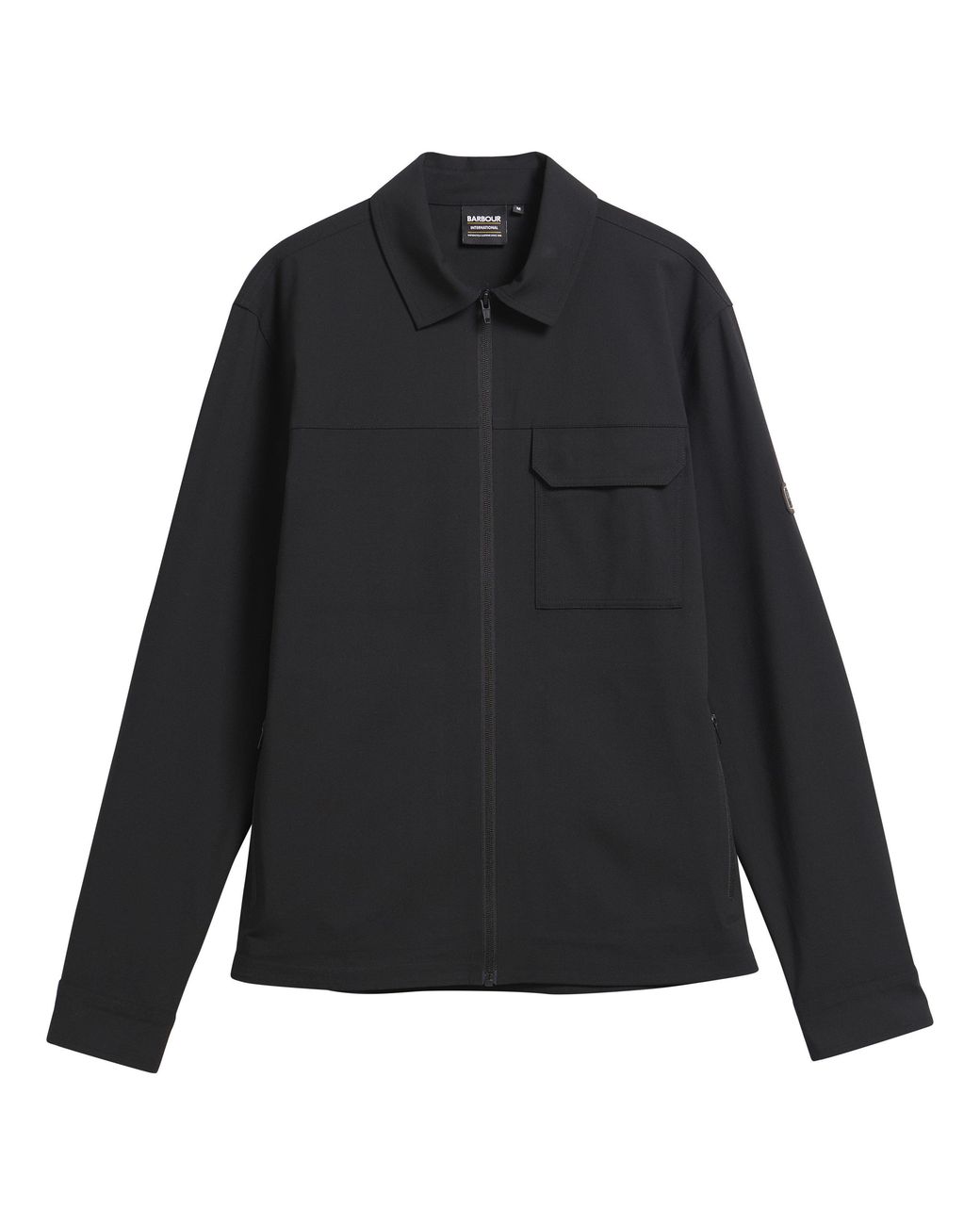 Barbour Black Tash Full-Zip Long-Sleeve Overshirt for men