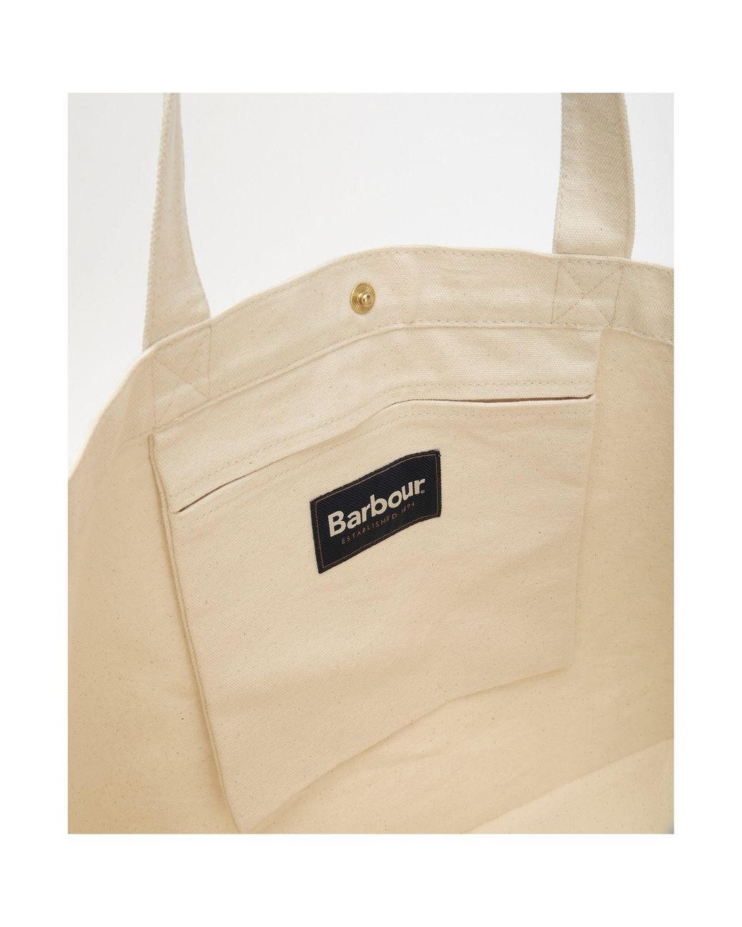 Barbour White Script Tote Bag