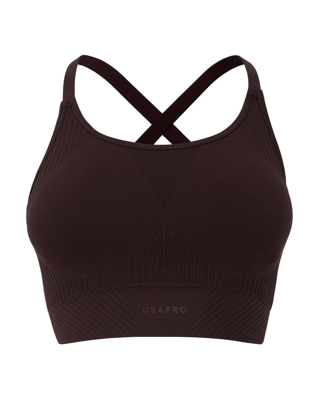 Usa Pro Brown Up Seamless Adjustable Sports Bra
