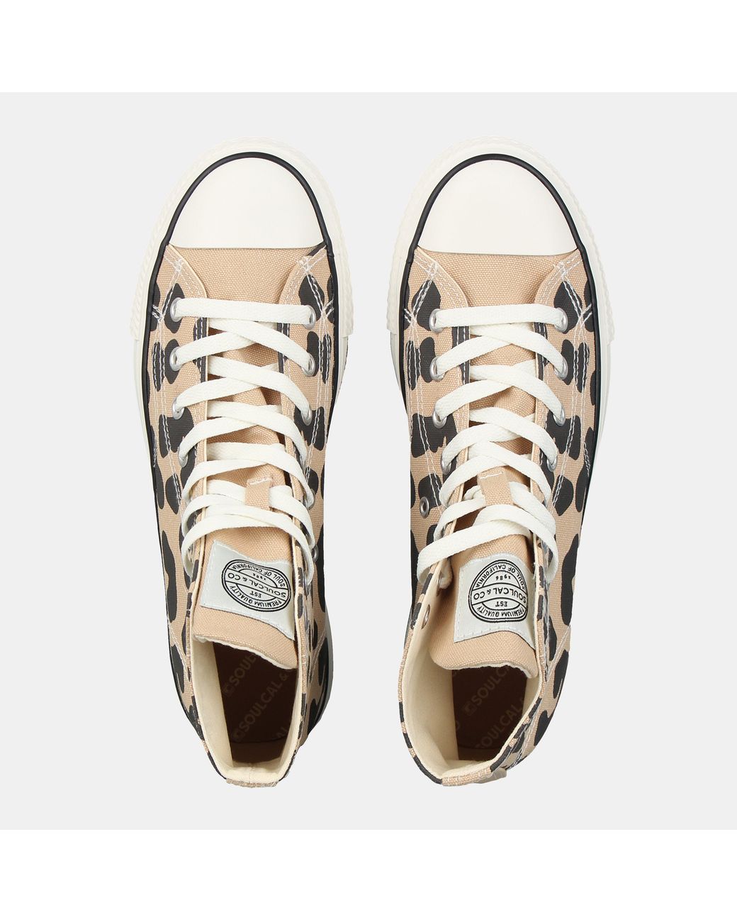 SoulCal & Co California White Canvas High Top Platform Trainers
