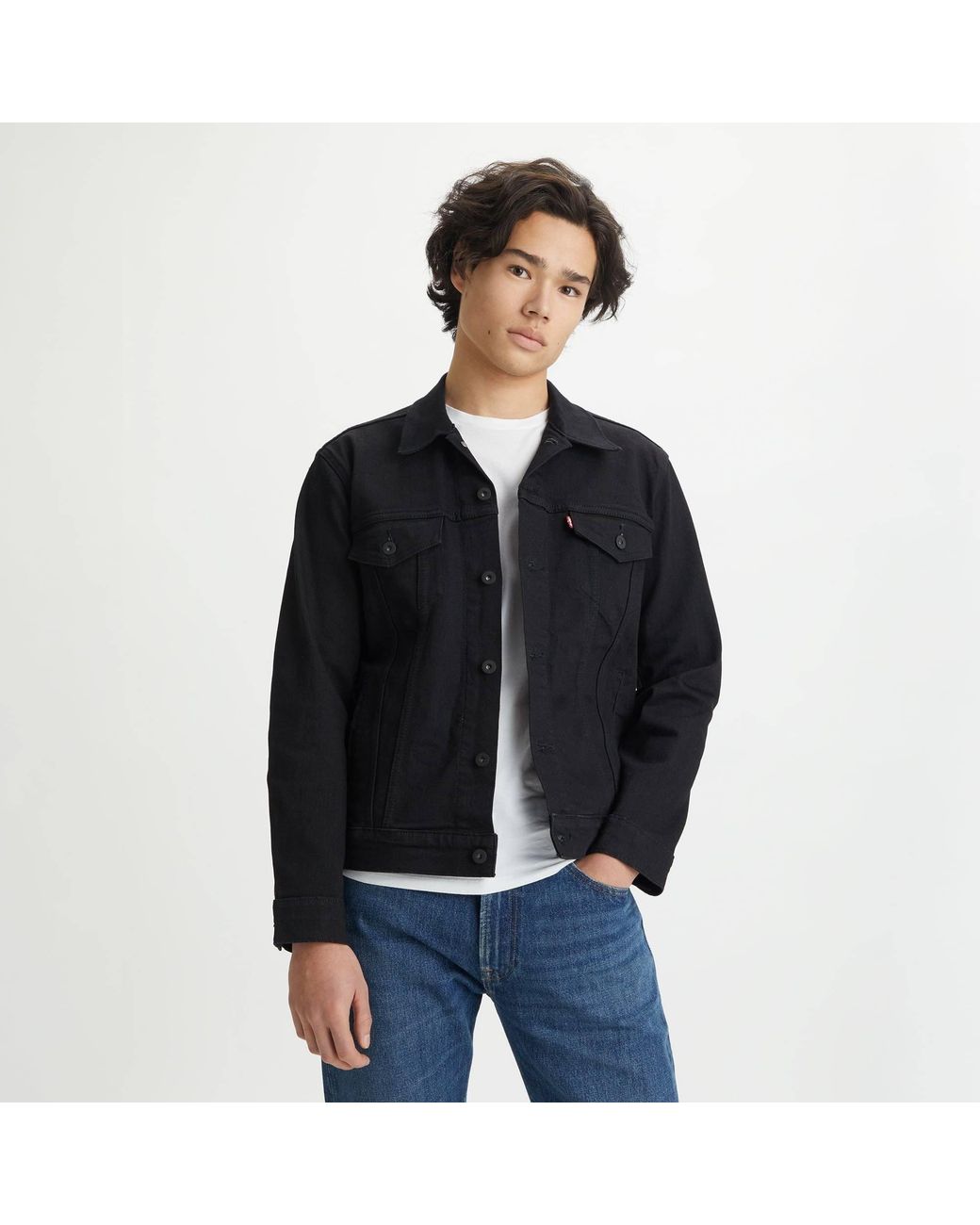 Levi's Black Trucker Cotton Long Sleeve Denim Jacket for men