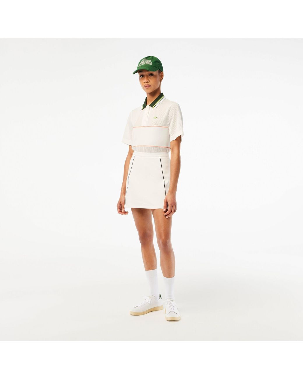 Lacoste White Short Sleeved Ribbed Collar Polo Shirt