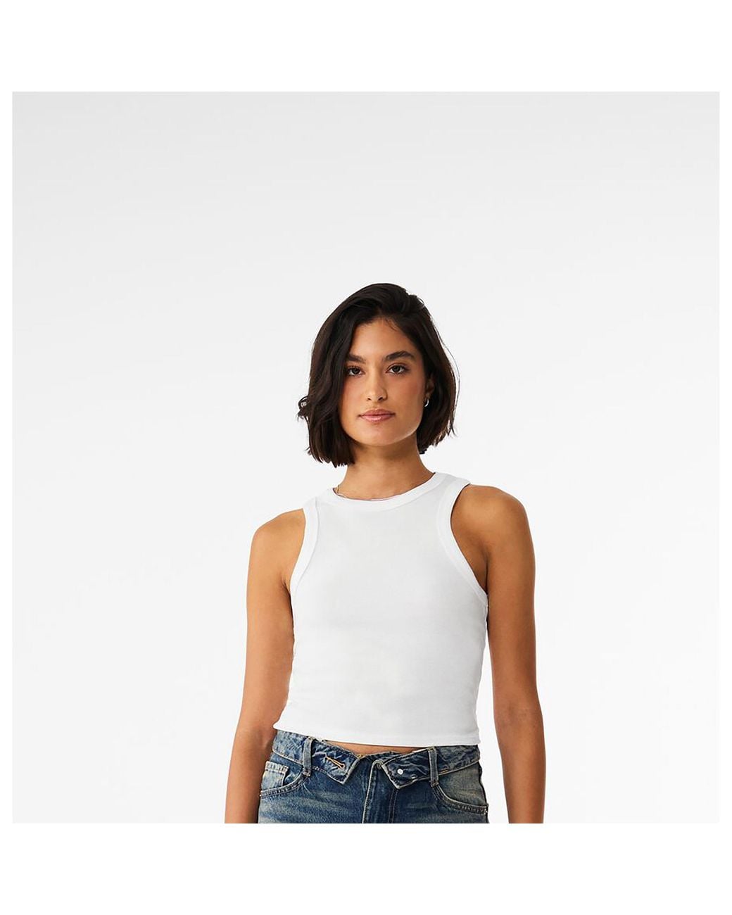AWD White Cropped Slim-Fit Tank Top