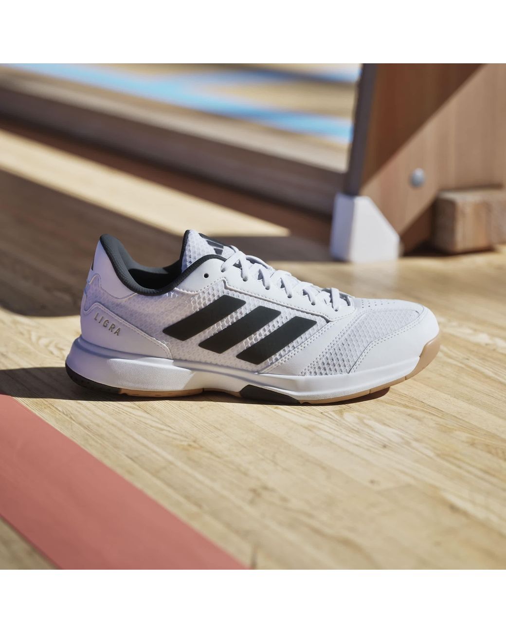 Adidas White Ligra 8 Indoor Shoes for men