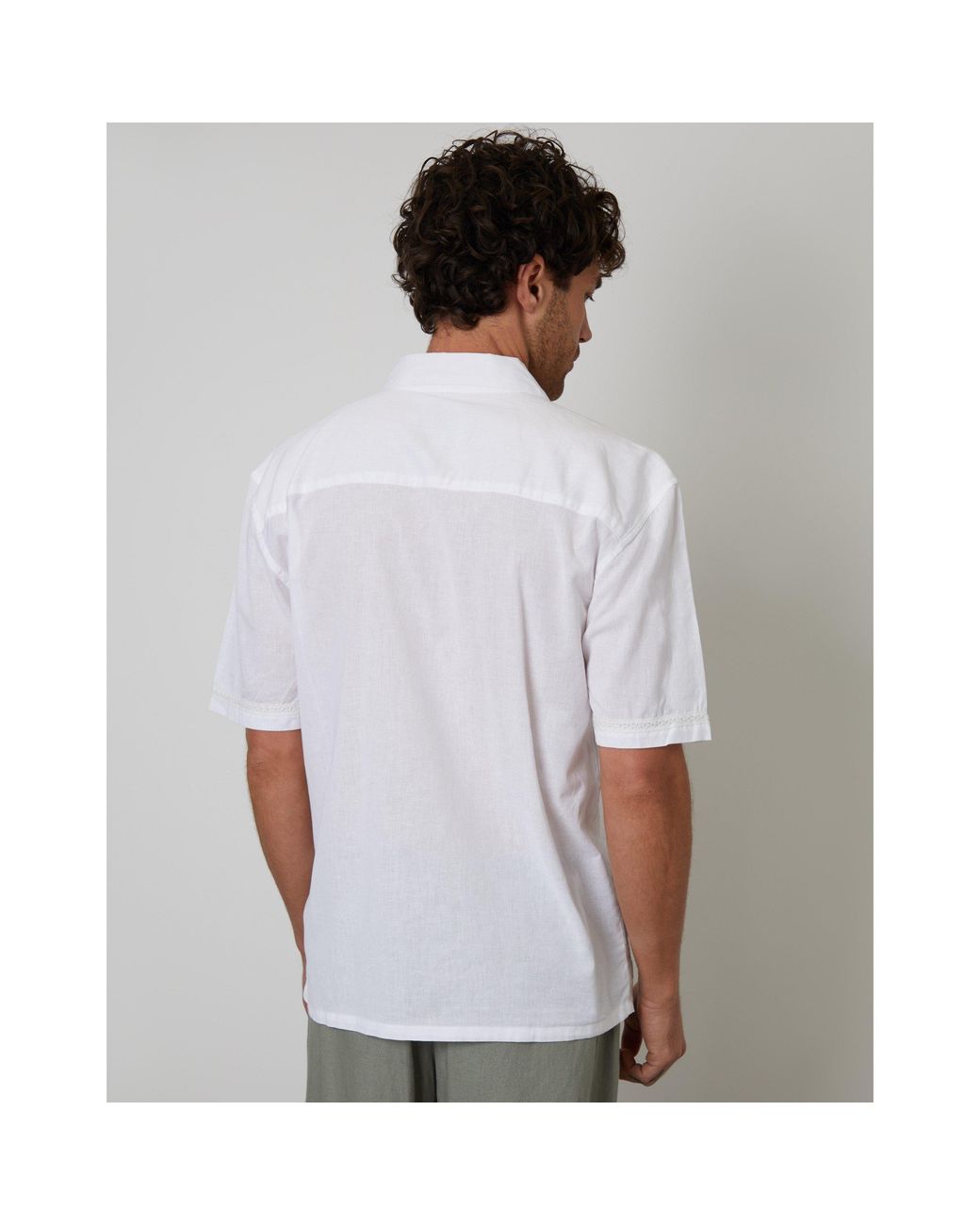 Threadbare Gray Short-Sleeve Bowling Shirt for men