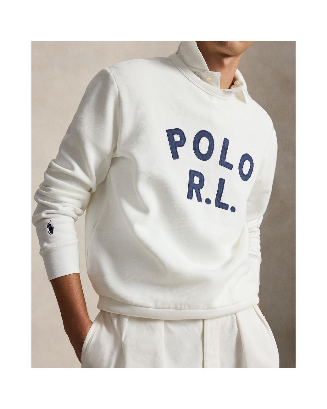 Polo Ralph Lauren White Crew Sweatshirt for men