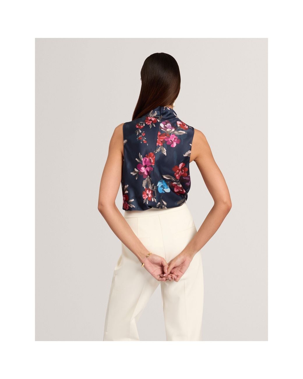 Ted Baker Blue Ted Floral Drape Top Ld71