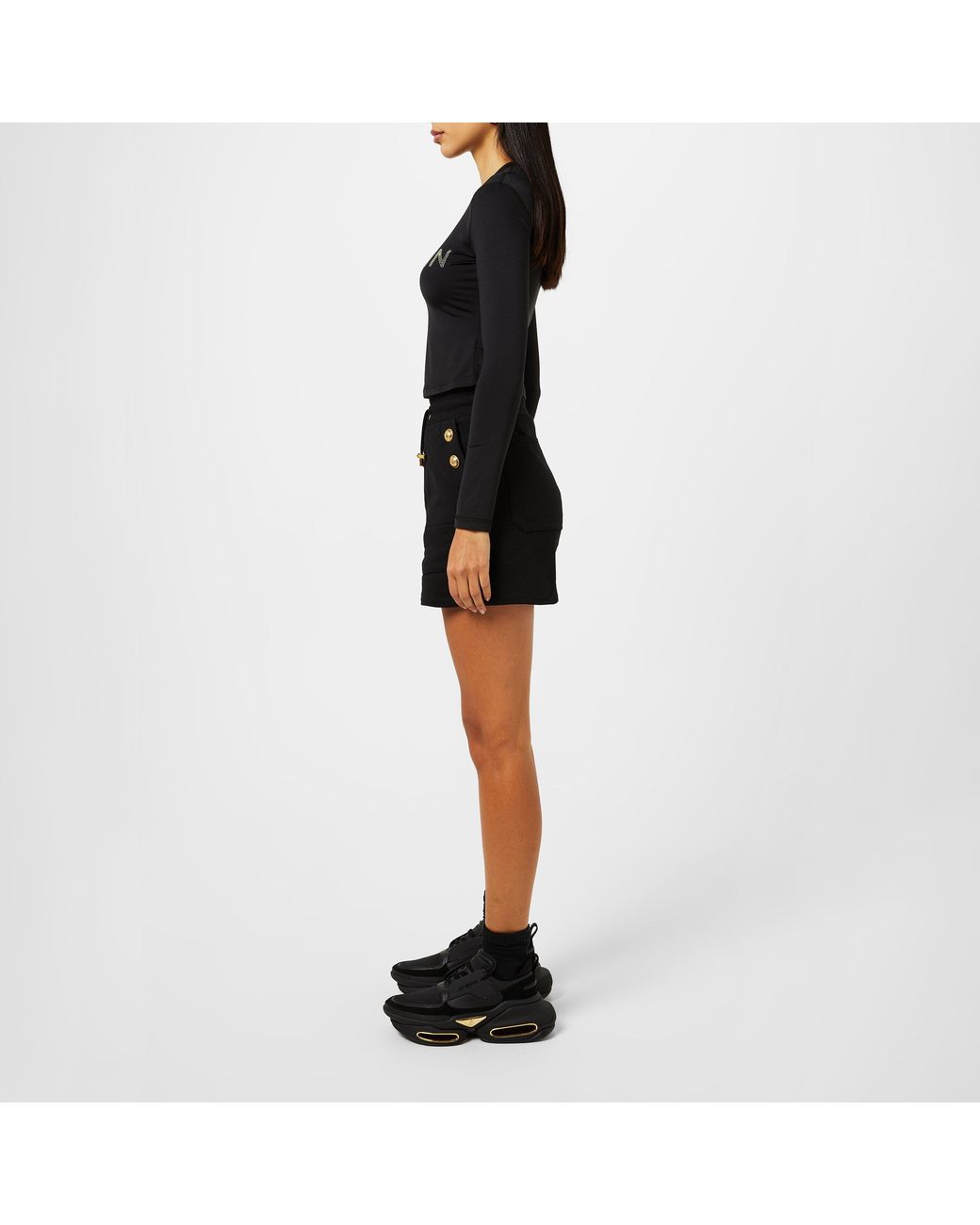 Balmain Black B-Bold Low Top Trainers