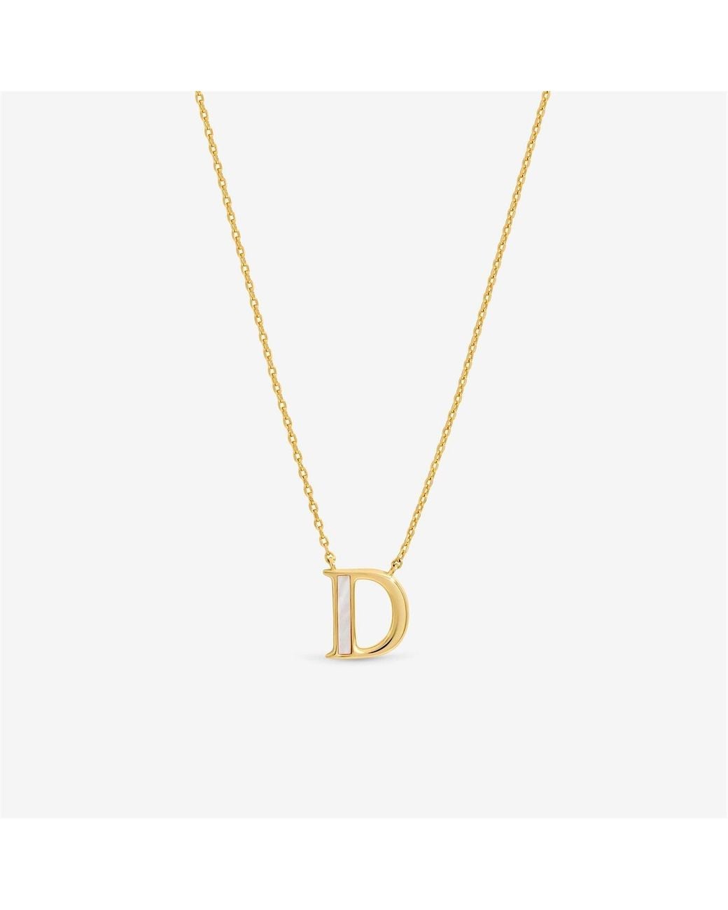 Inicio Metallic 14K Real Plated Pearl Initial Pendant