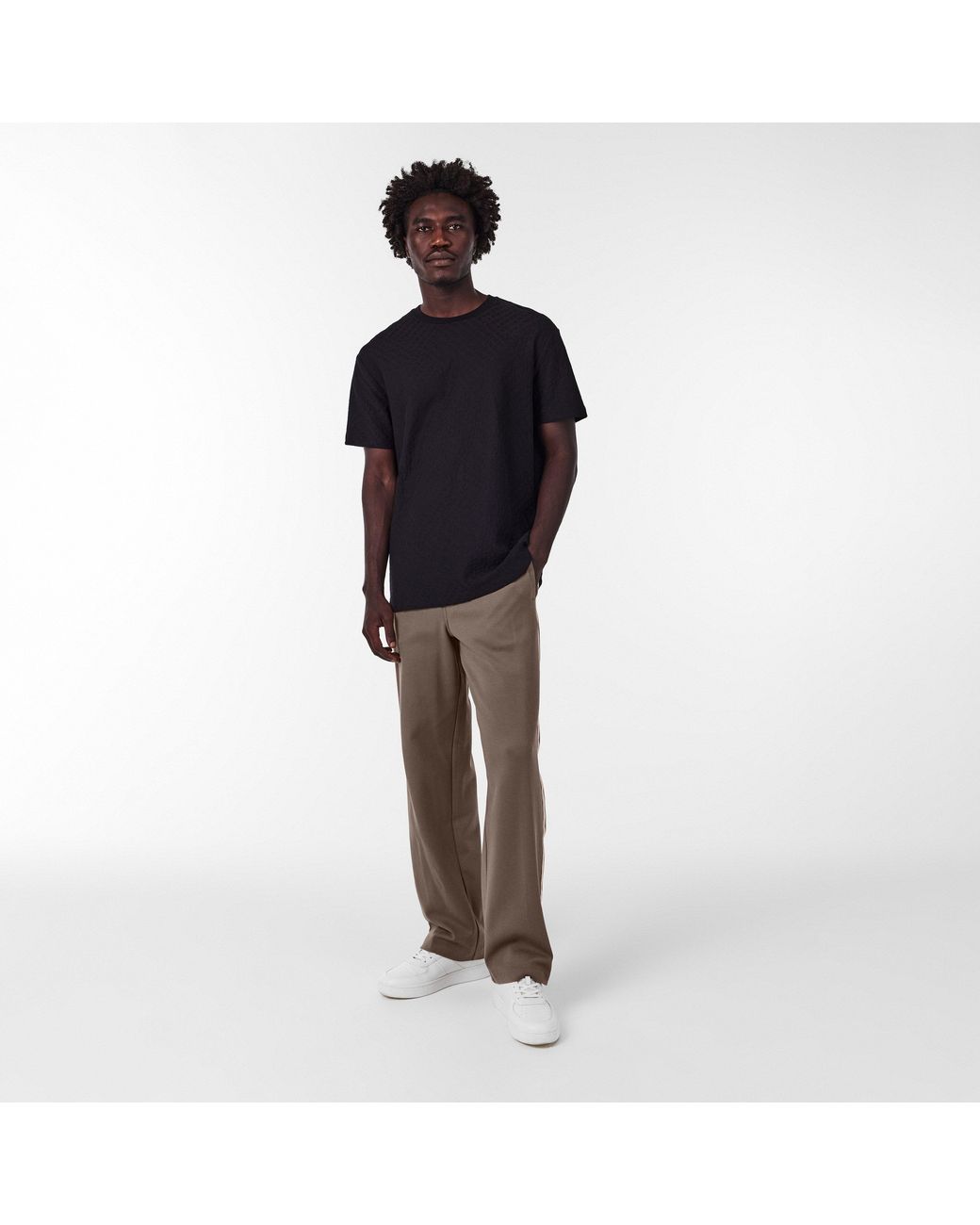 ARMANI EXCHANGE Black Regular Fit T-Shirt for men