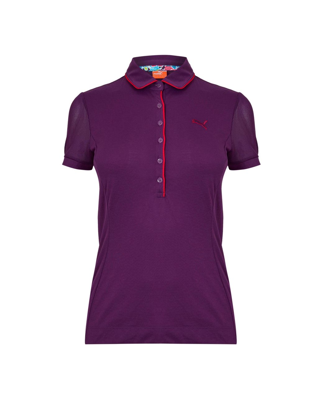 PUMA Purple Golf Novely Sleeve Polo