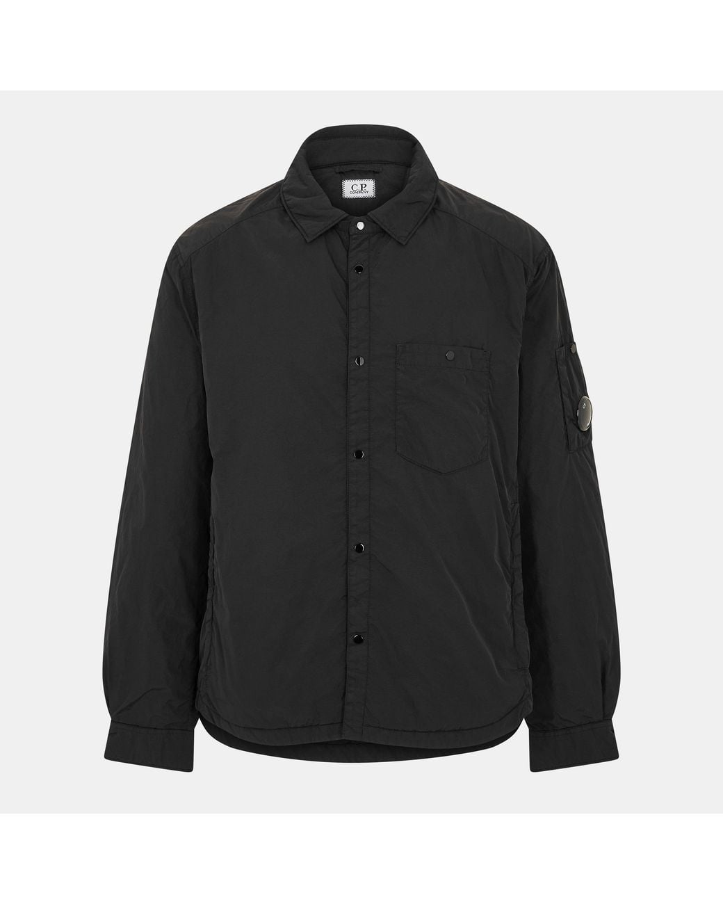 C P Company Black Quilted Padded Overshirt for men