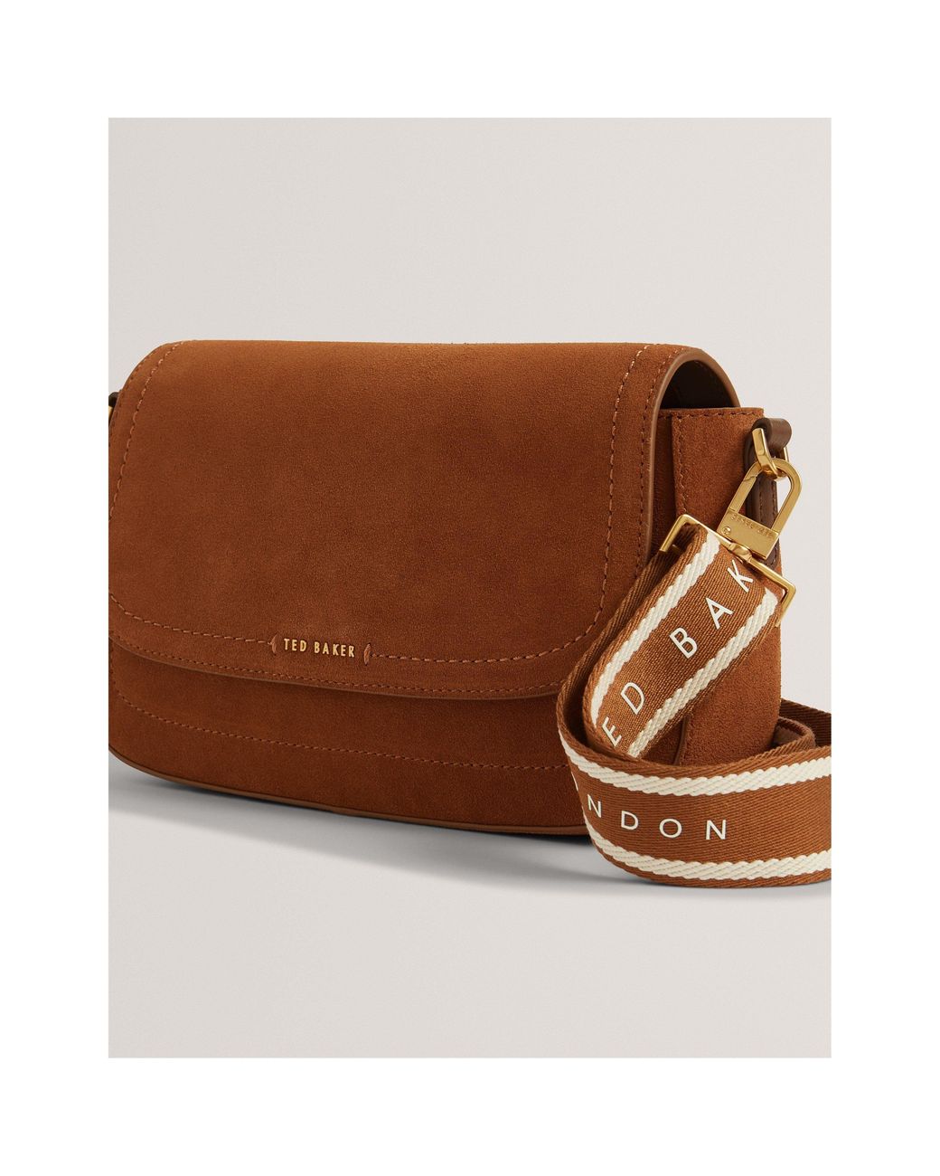 Ted Baker Brown Suede Crossbody Bag