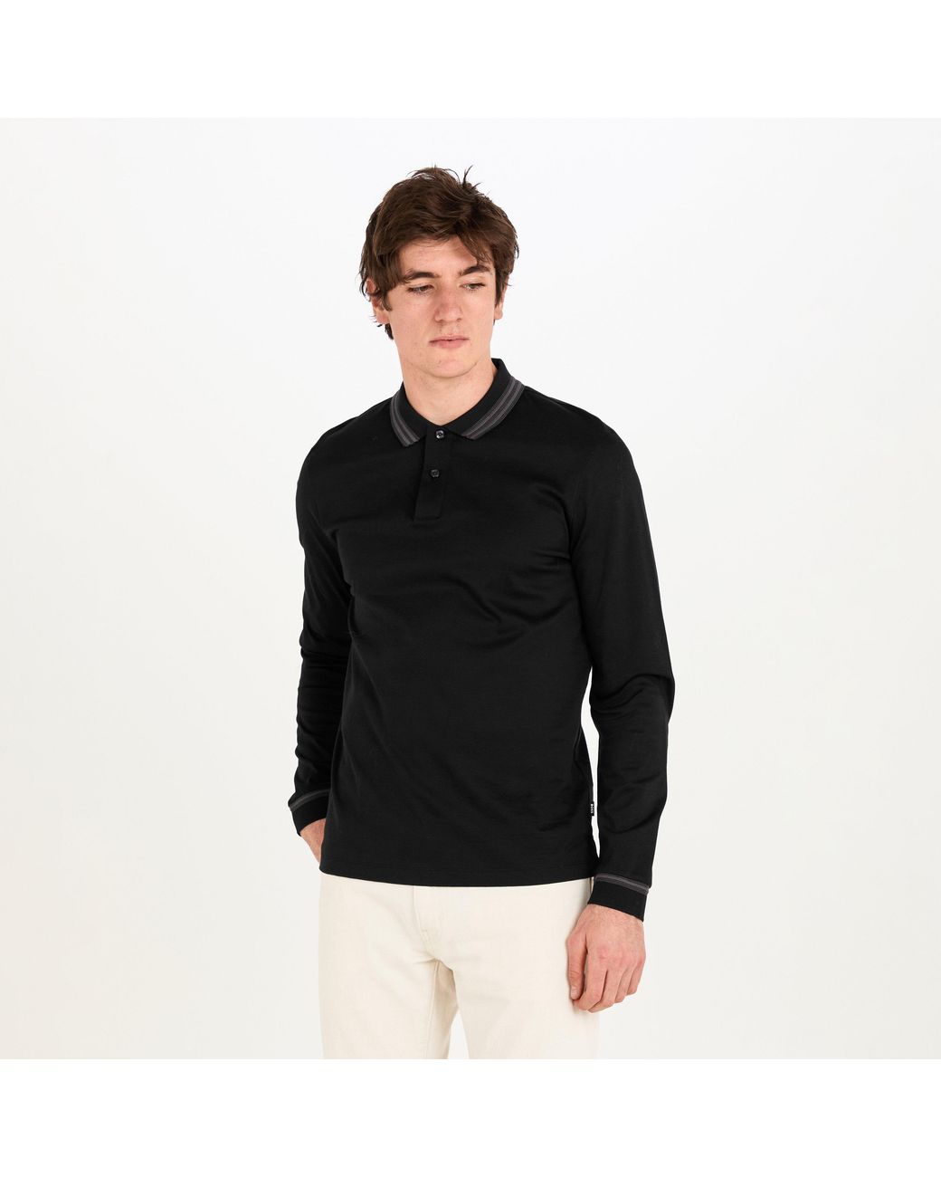 Boss Black H Pleins Long Sleeve Polo Shirt for men
