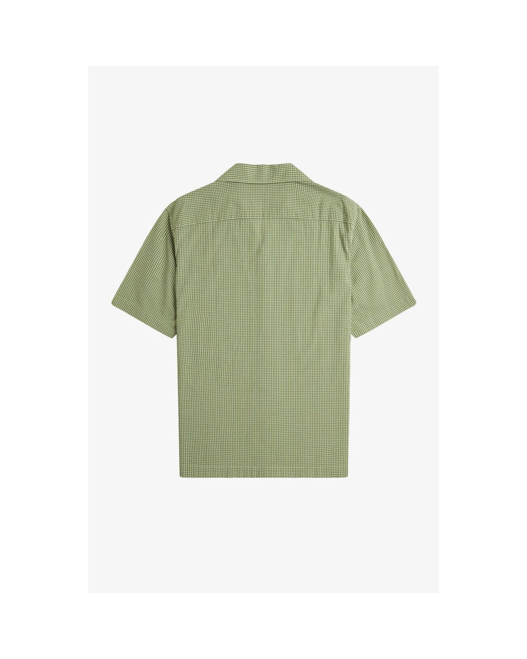 Fred Perry Green Gingham Short Sleeve Shirt for men