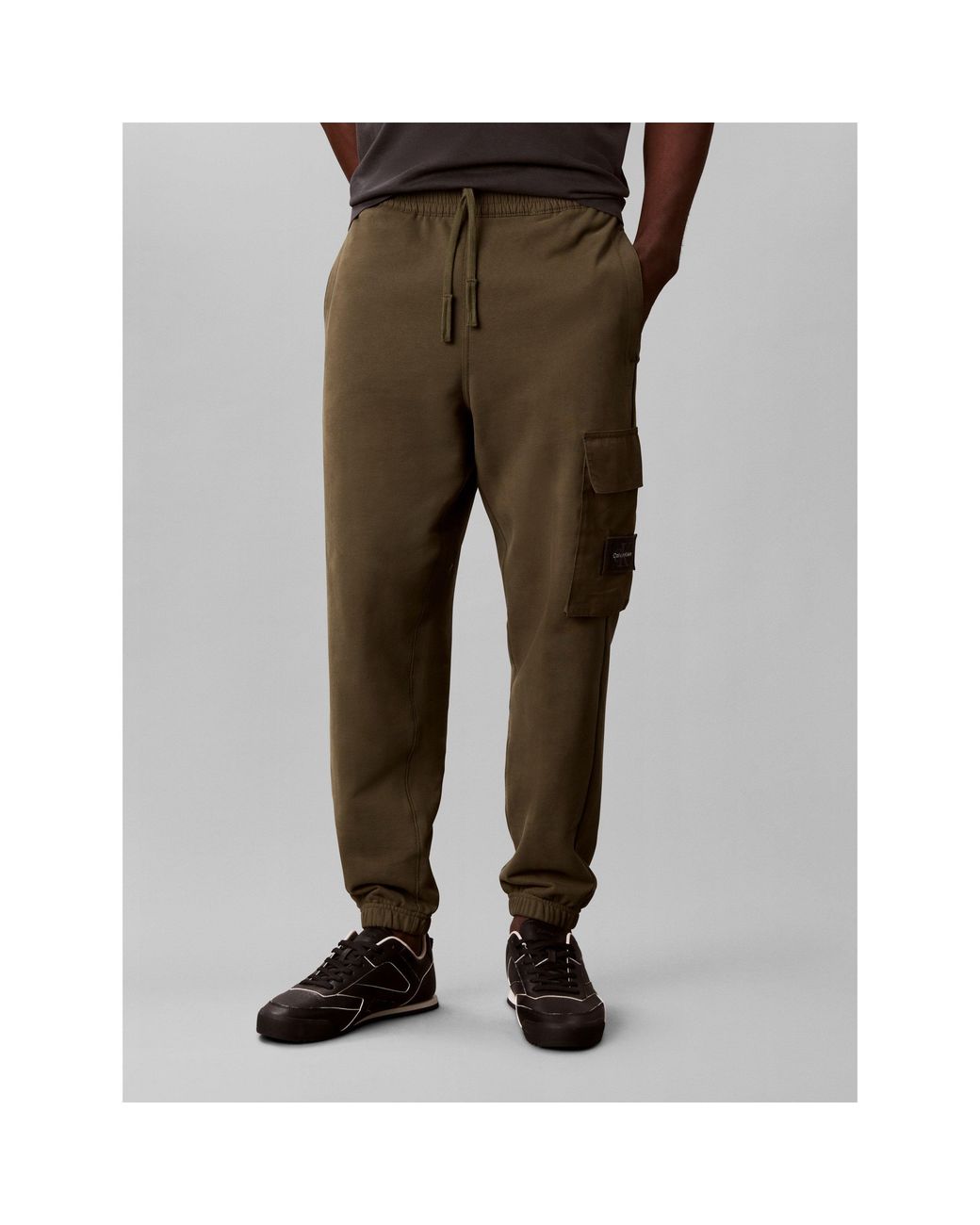 Calvin Klein Brown Badge Cotton Joggers for men