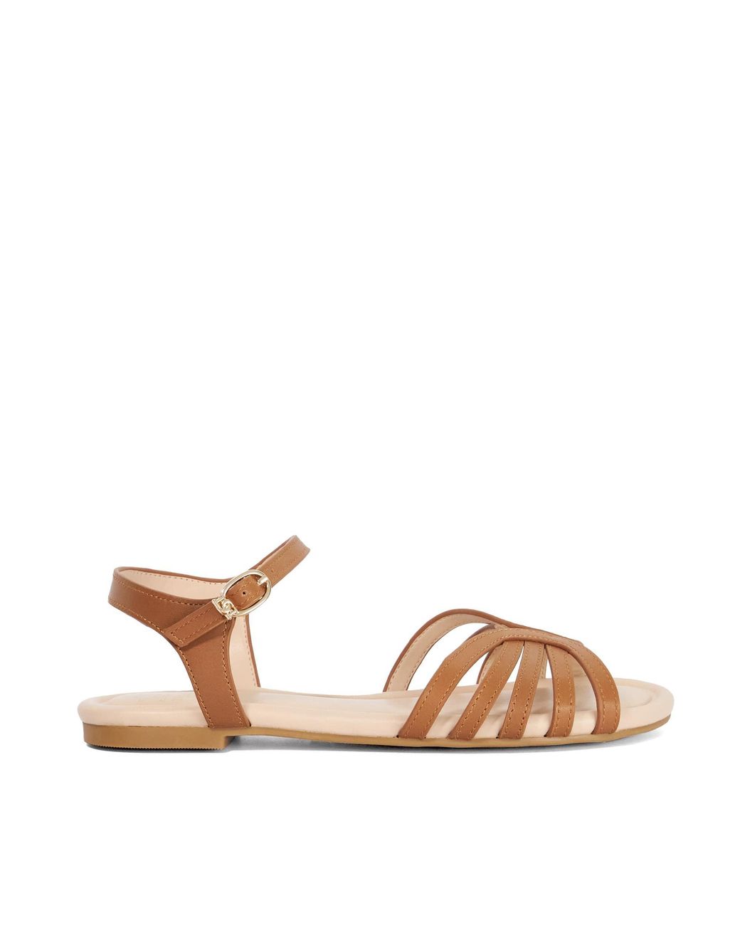 Dune Brown Lilou Flat Sandals