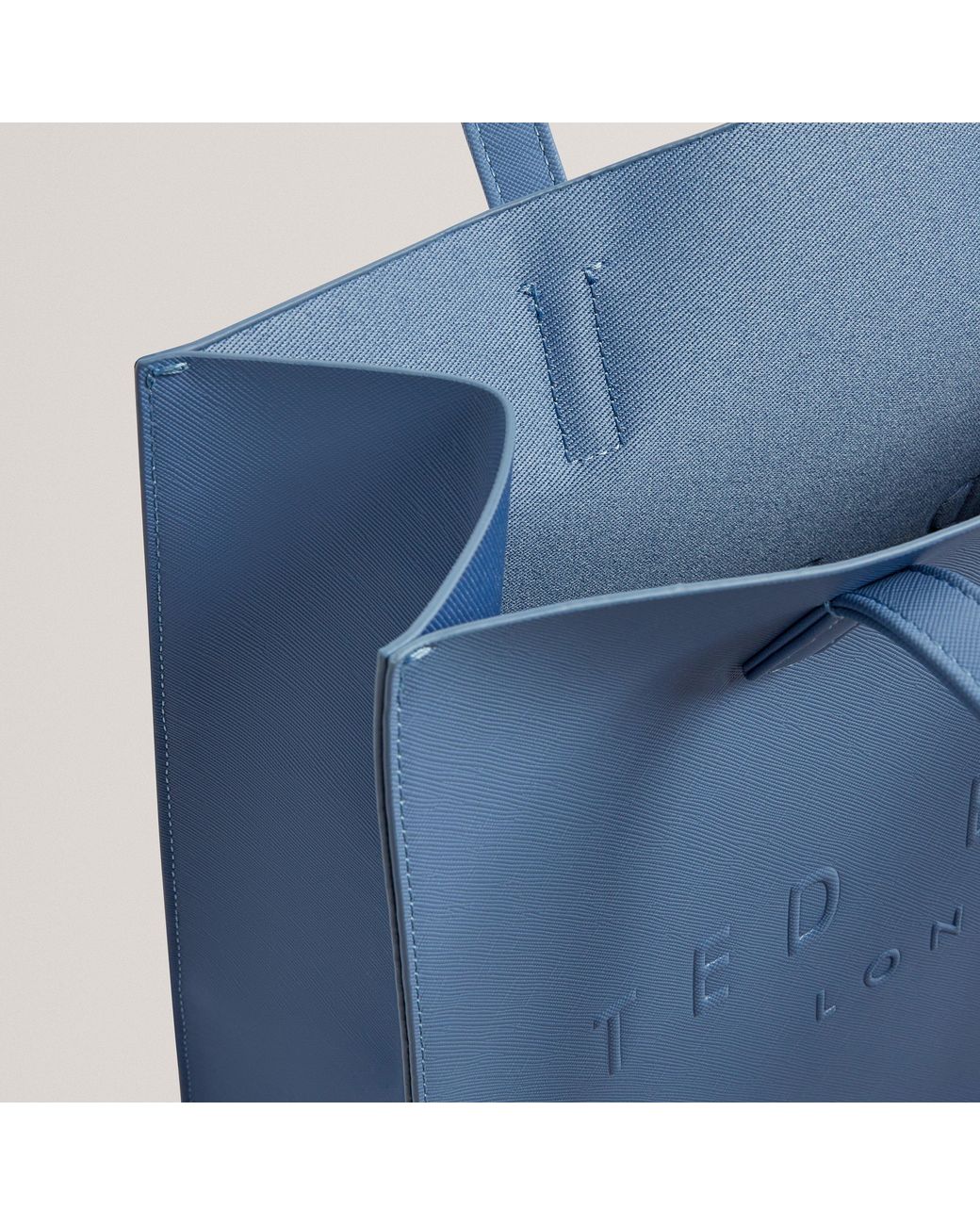Ted Baker Blue Large Crosshatch Icon Tote Bag