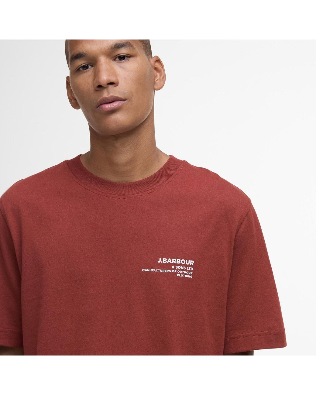 Barbour Red Parkend Graphic T-Shirt for men