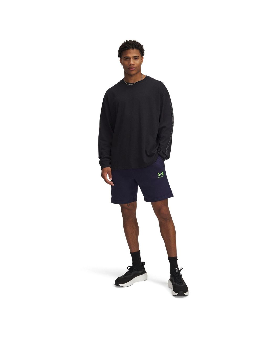 Under Armour Blue Fleece Jogger Shorts for men