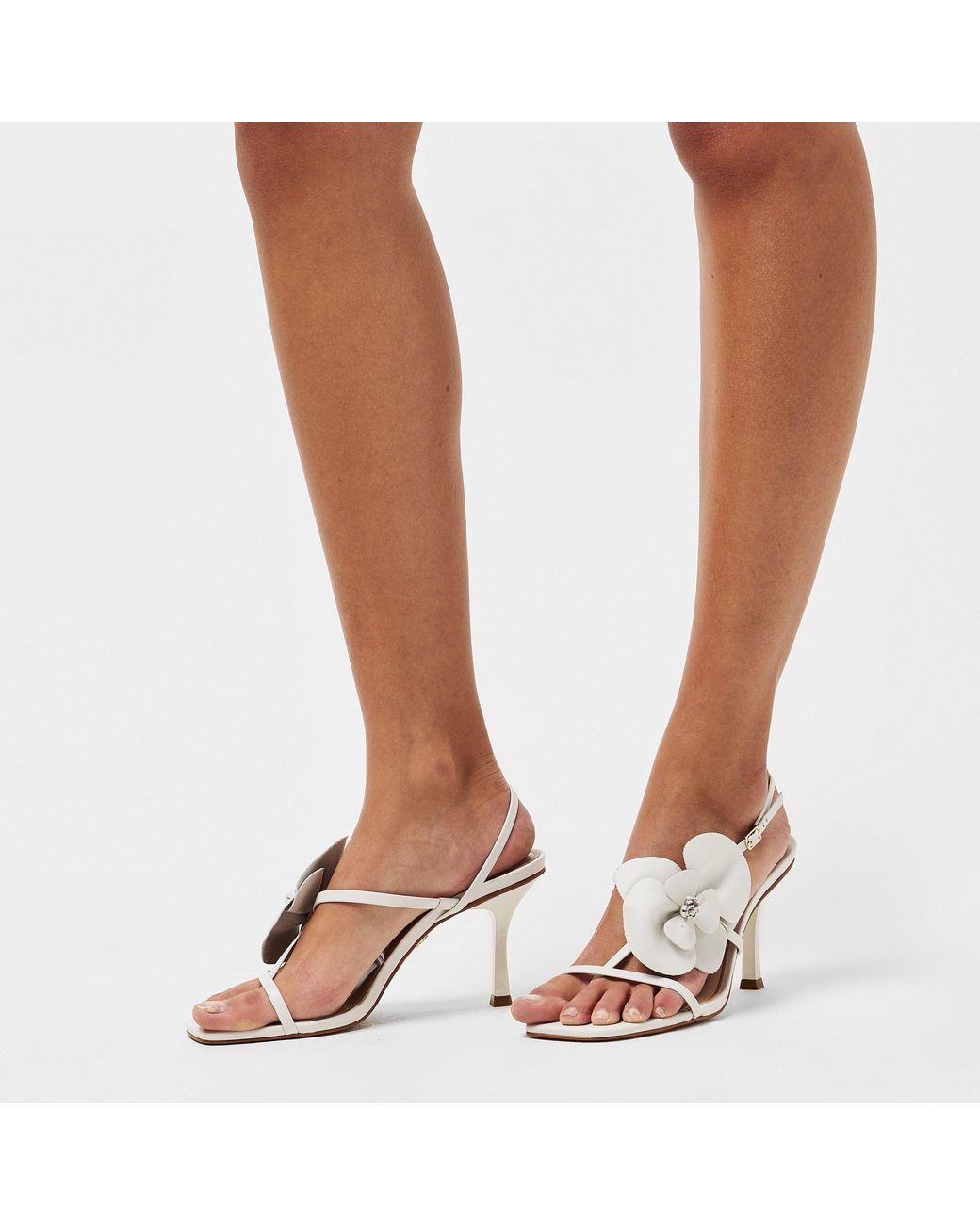 ALDO White Sandflower Heeled Sandals