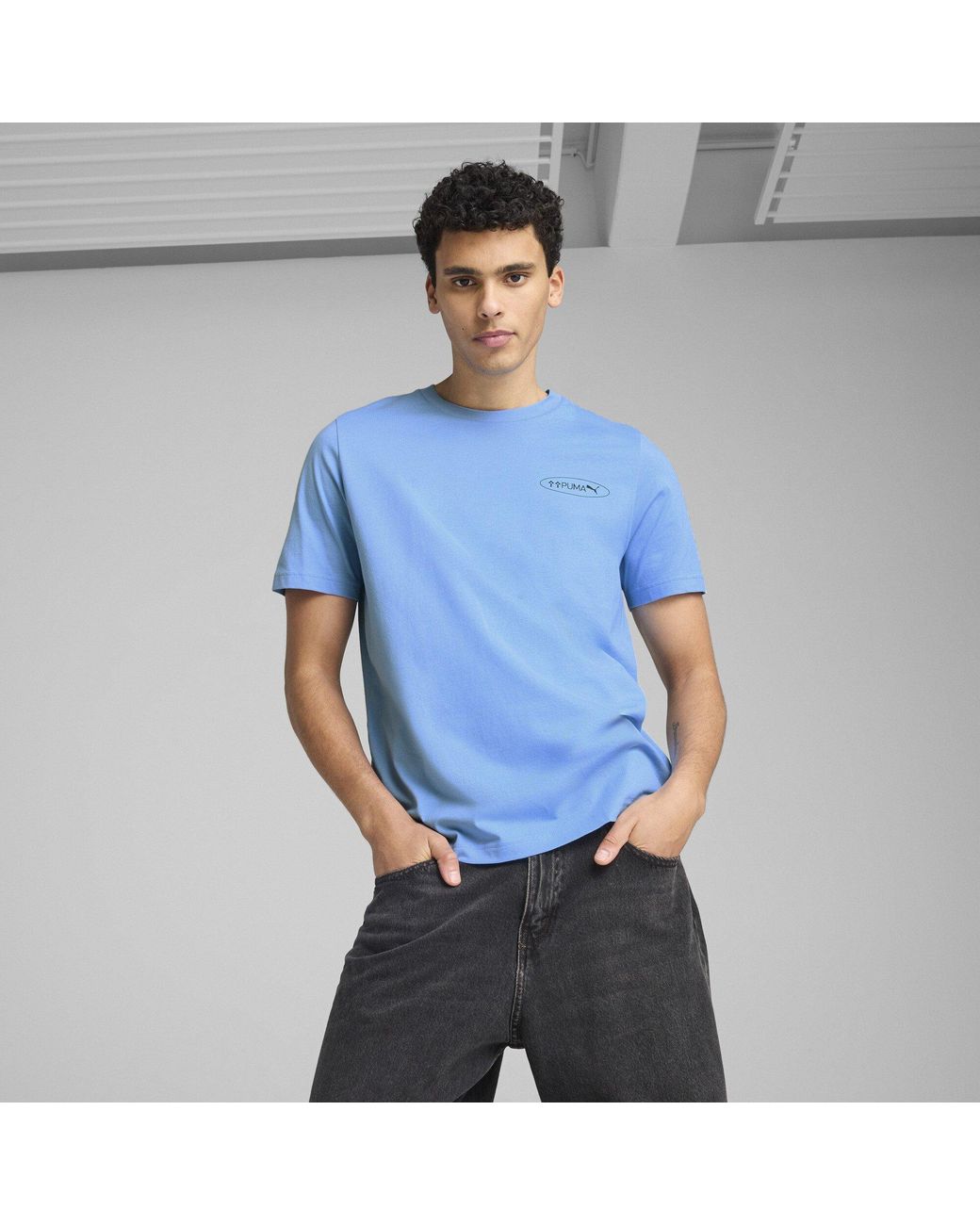 PUMA Blue Regular Fit T-Shirt for men