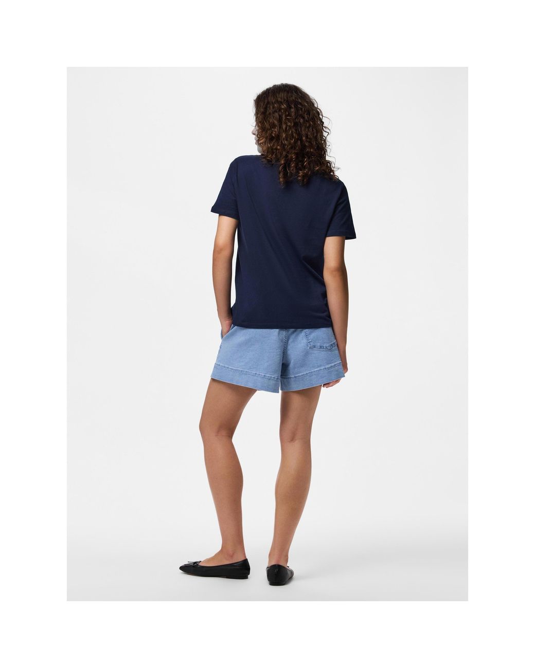 Pieces Blue Mila Heart Cotton Short-Sleeve T-Shirt