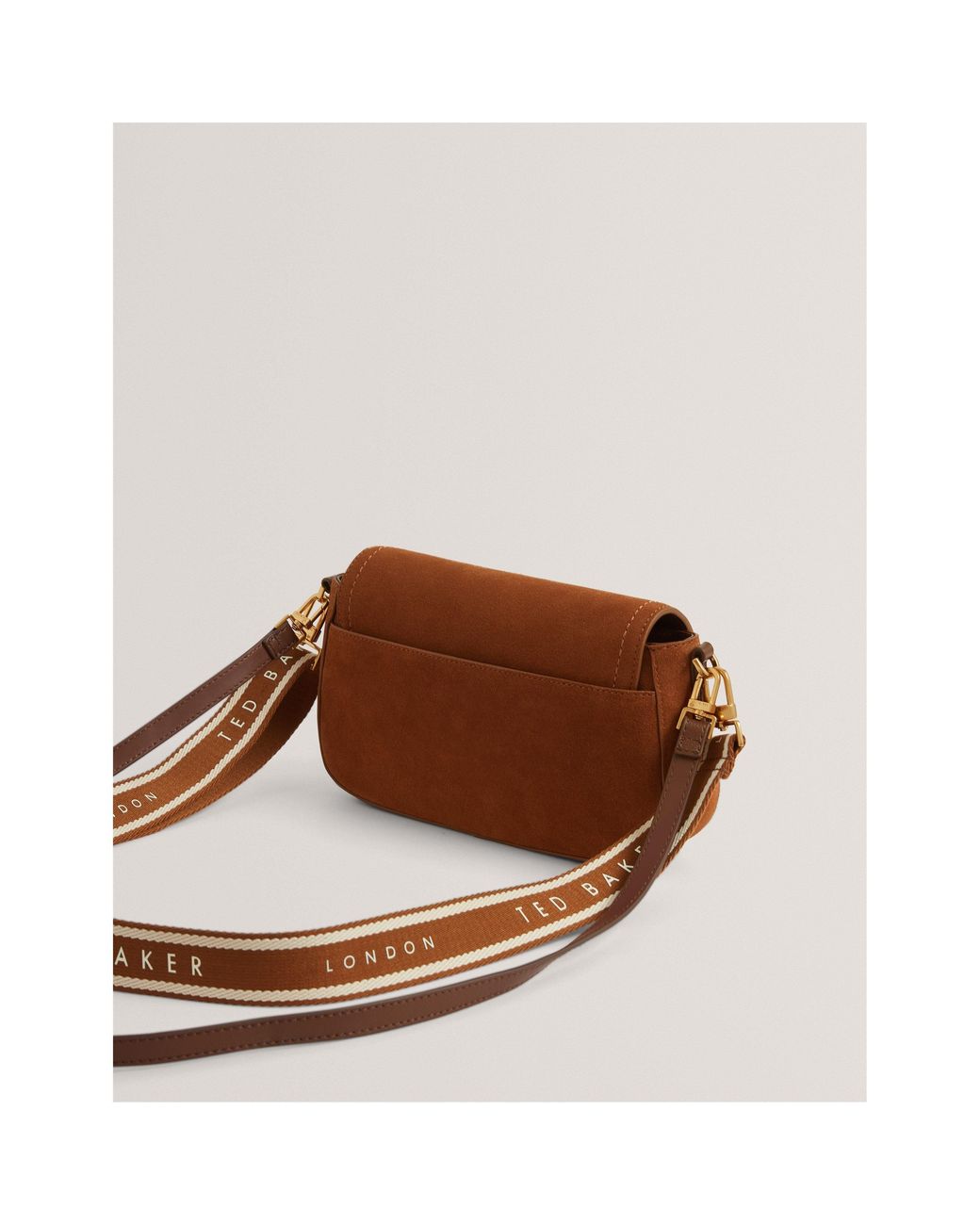 Ted Baker Brown Suede Crossbody Bag