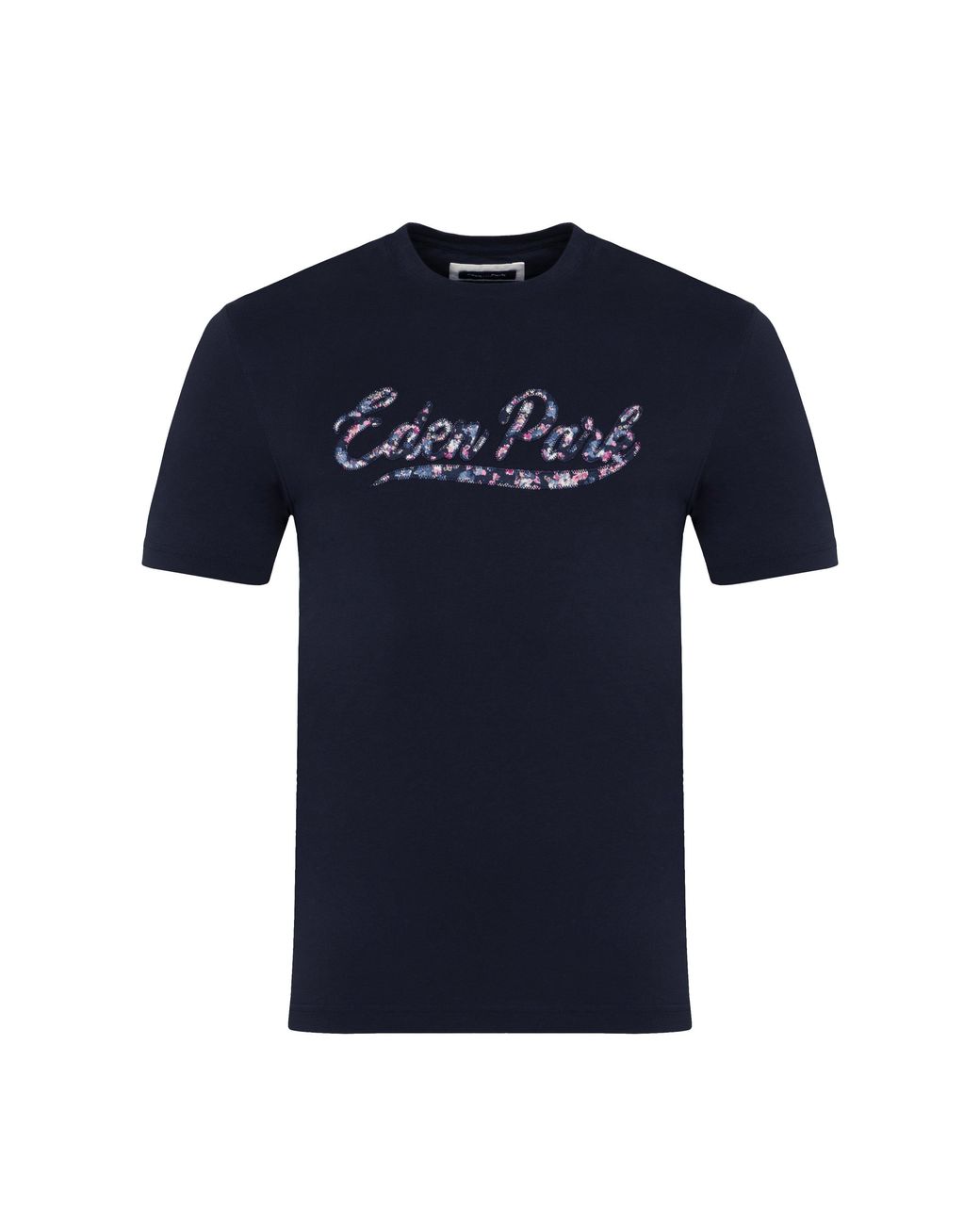 Eden Park Blue Dark T-Shirt With Lettering for men