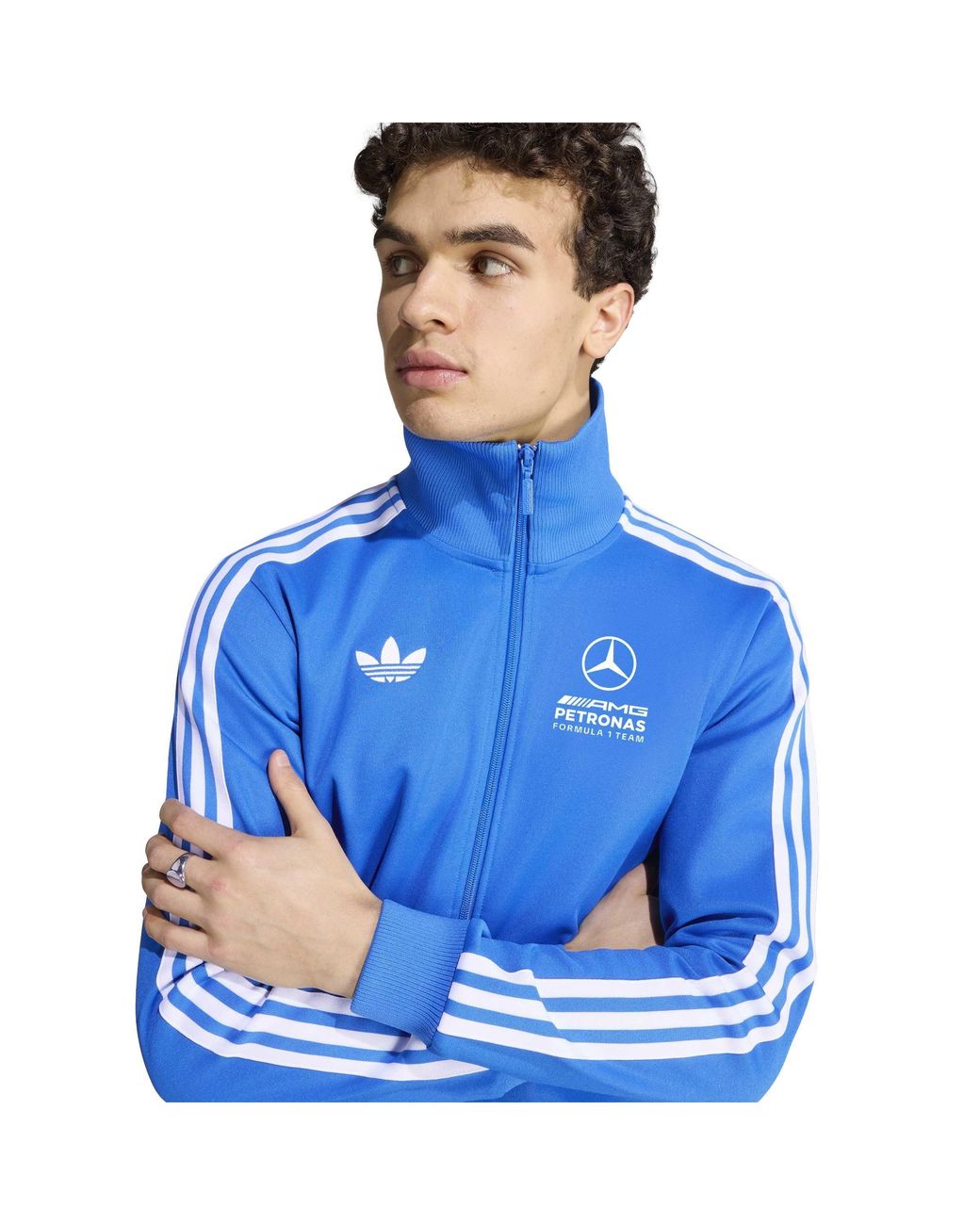 Adidas Originals Blue Wonder Mercedes-Amg Petronas F1 Slim-Fit Tracksuit Top for men