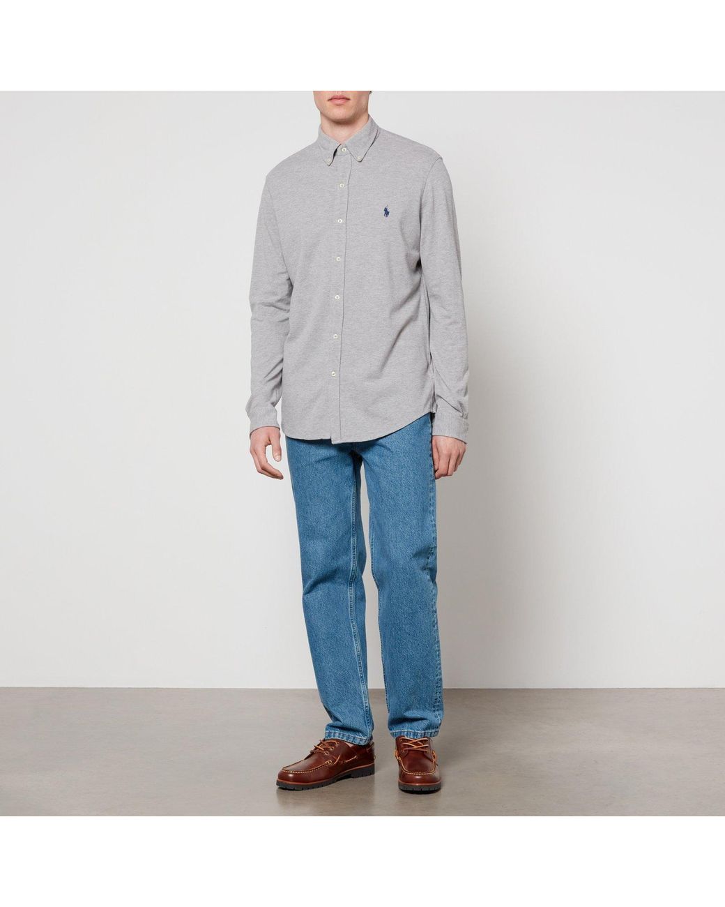 Ralph Lauren Gray Long Sleeve Plain Shirt for men