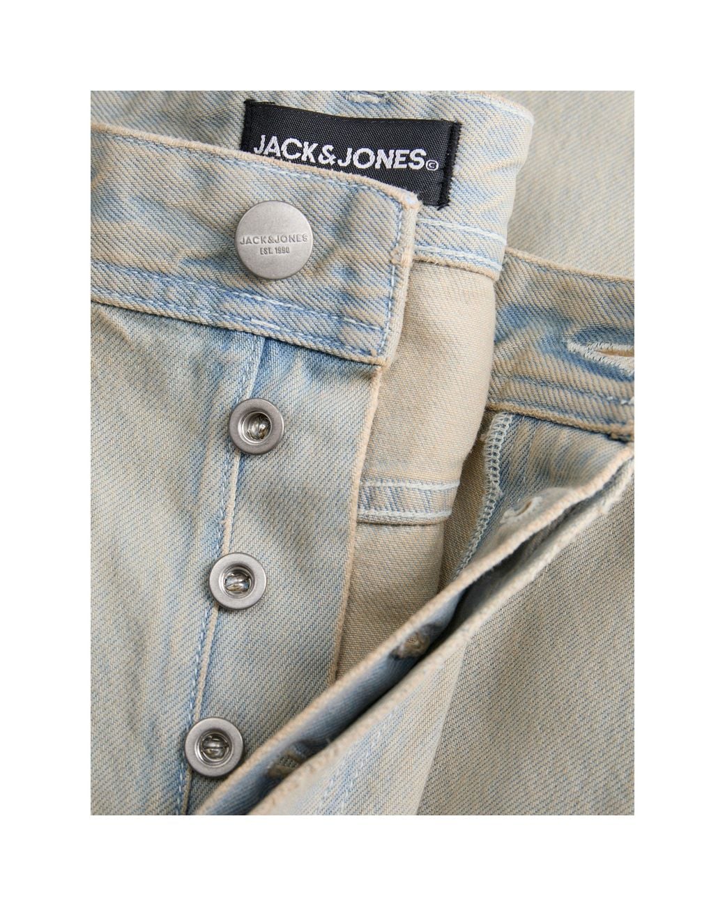 Jack & Jones Gray Ron Straight Leg Jeans for men
