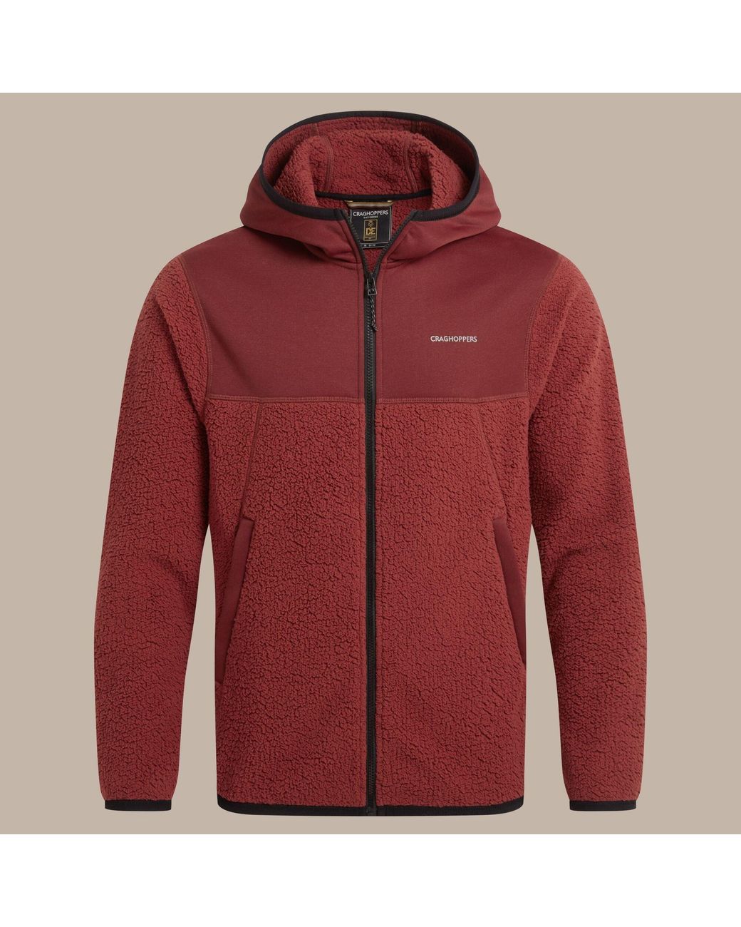 Craghoppers Red Telesto Insulated Hooded Fleece Jacket for men