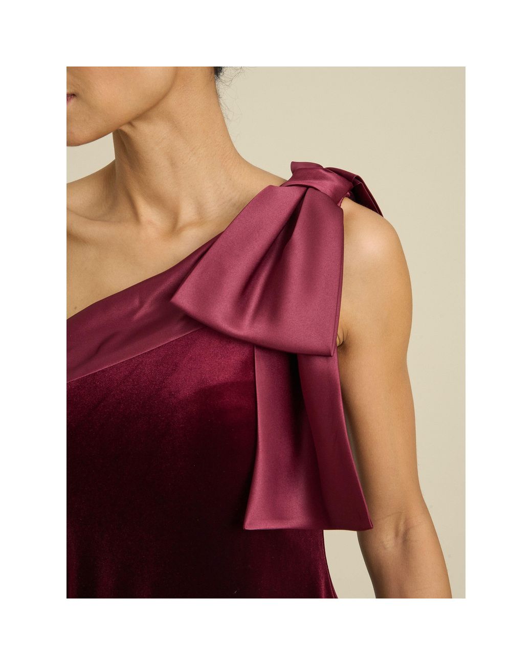 Gina Bacconi Red Angela One Shoulder Maxi Dress