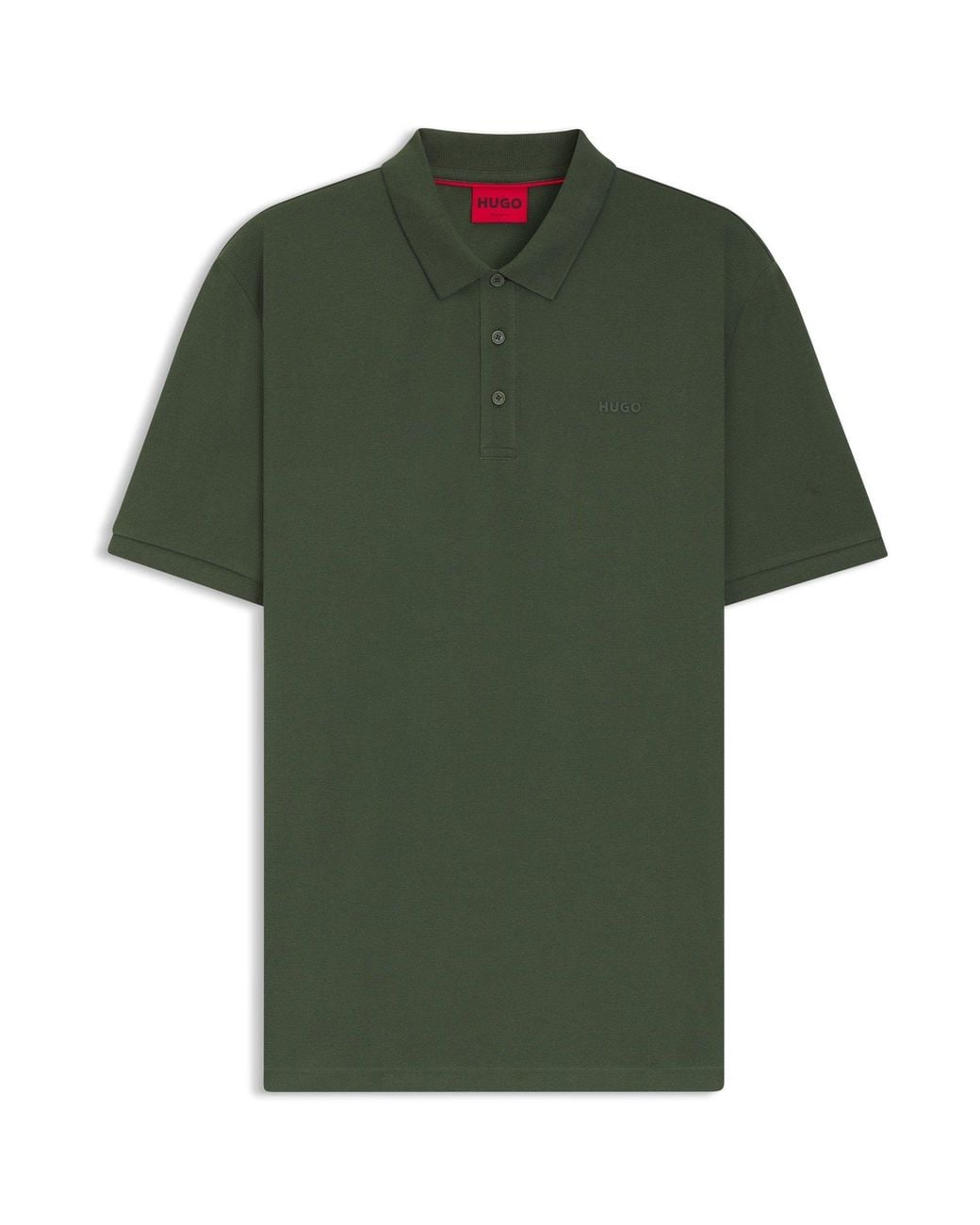HUGO S Donos Polo Shirt Short Sleeve Cotton Dark Green L for men