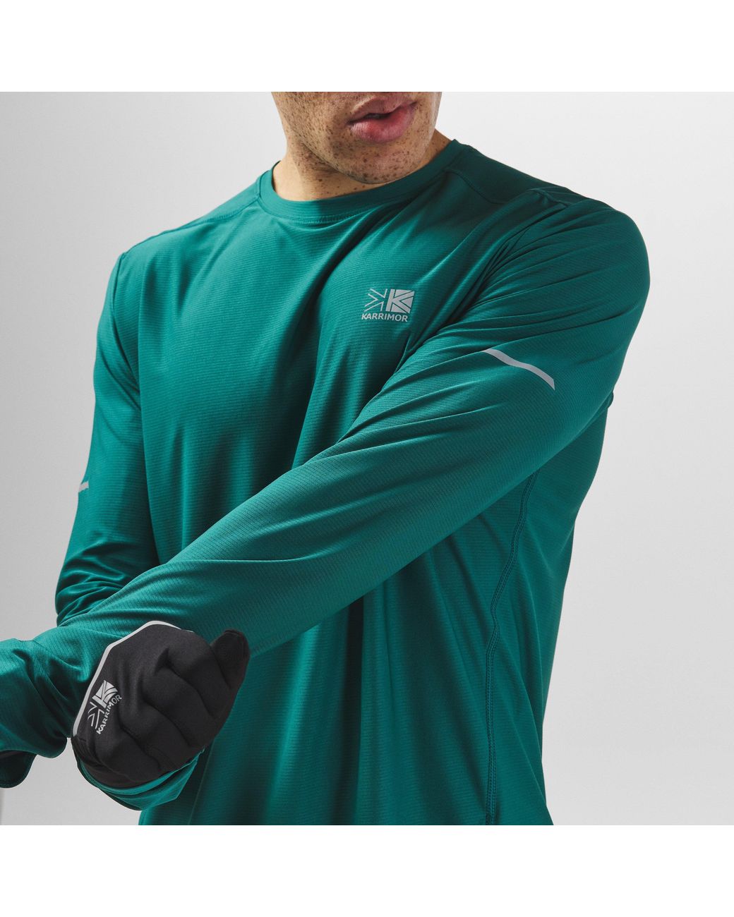 Karrimor Green Long Sleeve Run T Shirt for men