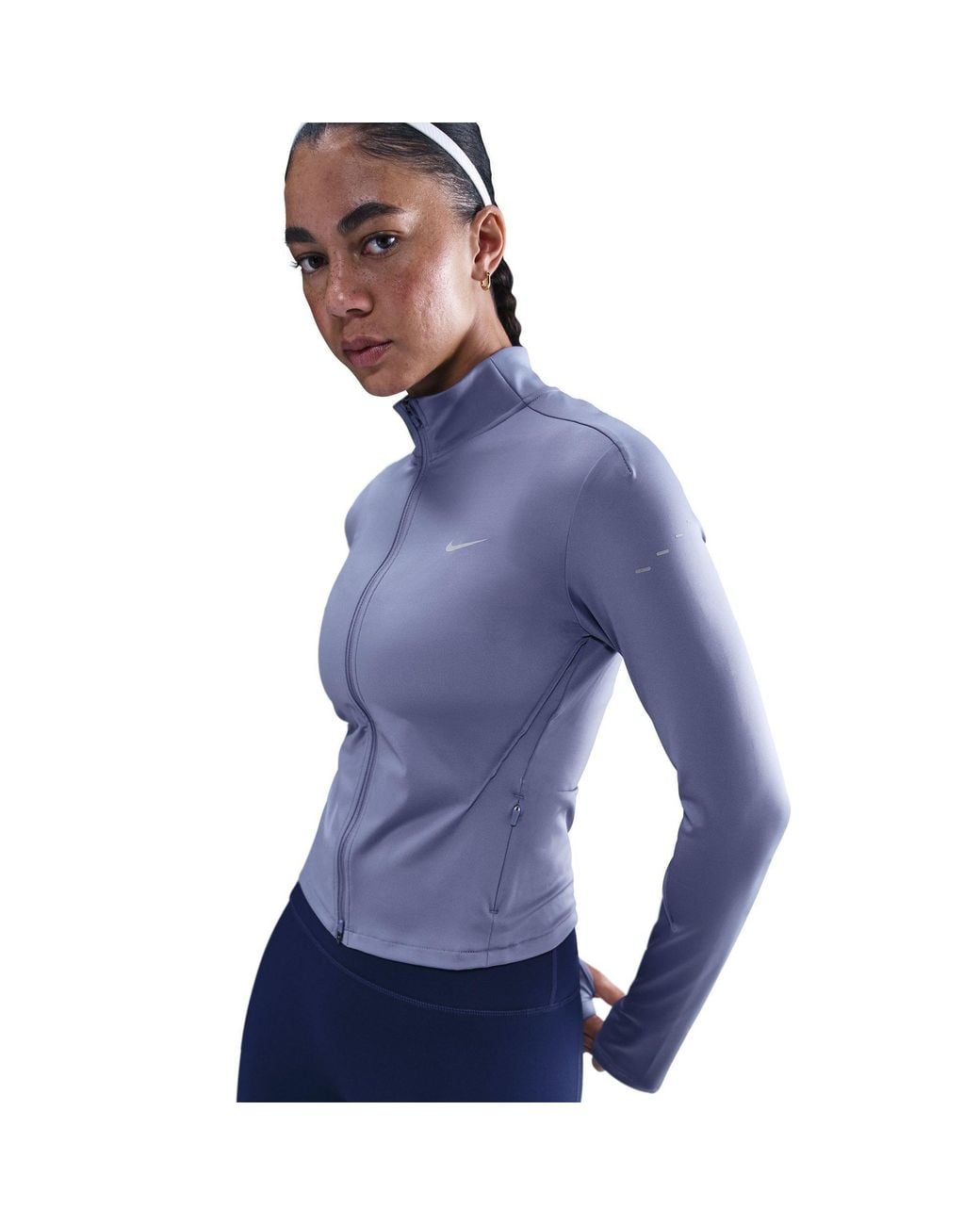 Nike Blue Swift Full Zip Long Sleeve Running Top