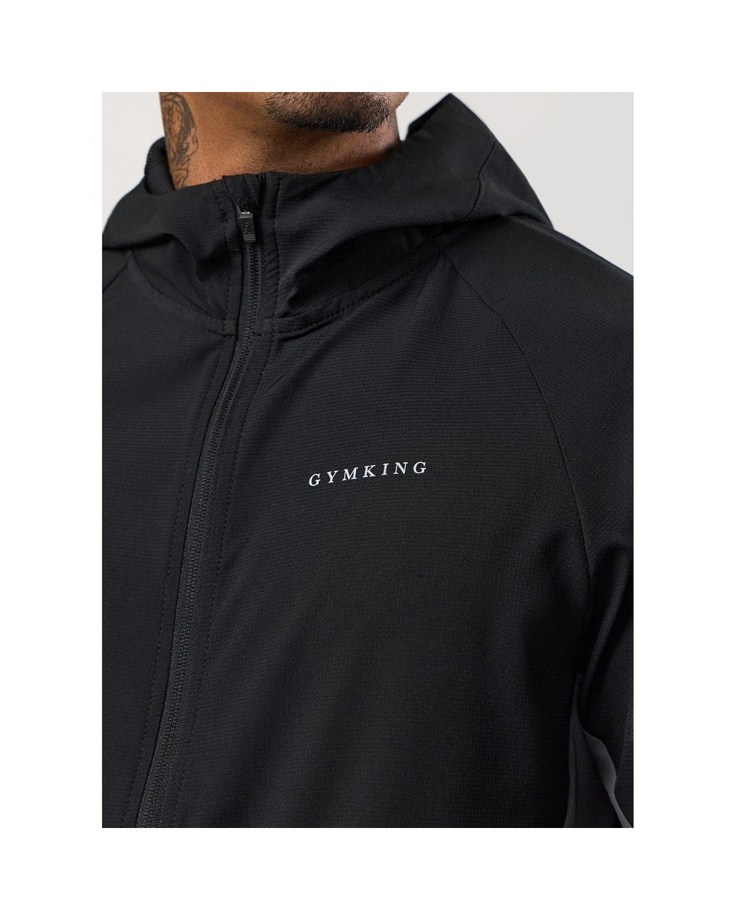 Gym King Black Progress Long Sleeve Windbreaker for men
