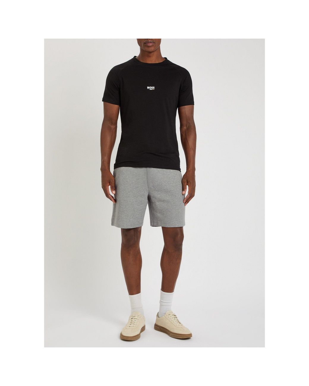 HUGO Gray Waffle Cotton Pyjama Shorts for men
