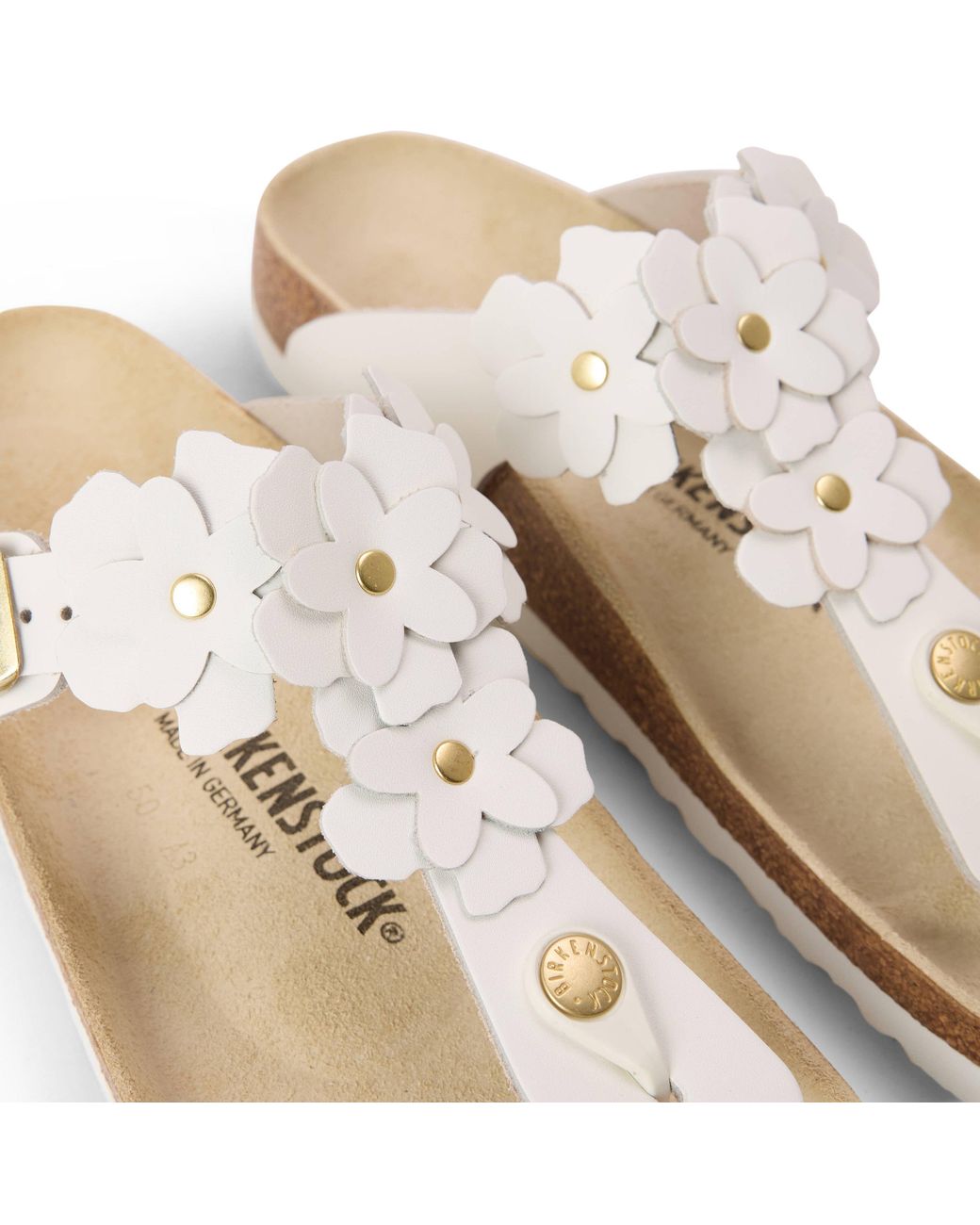 Birkenstock Natural Gizeh Floral Flat Sandal