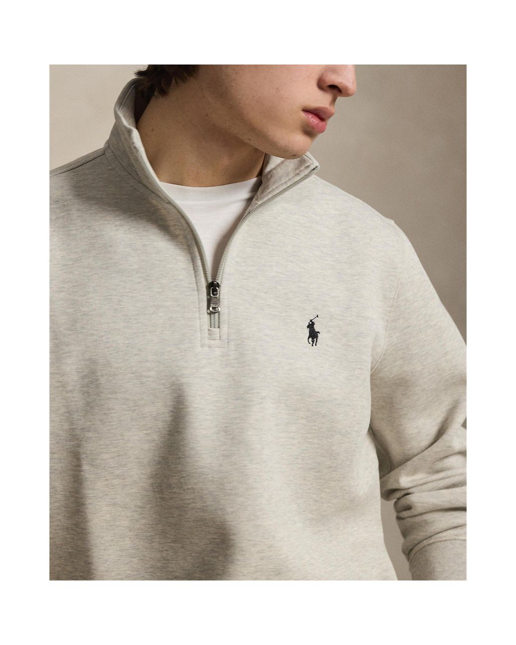 Polo Ralph Lauren Gray Tech 1/4 Zip Fleece for men