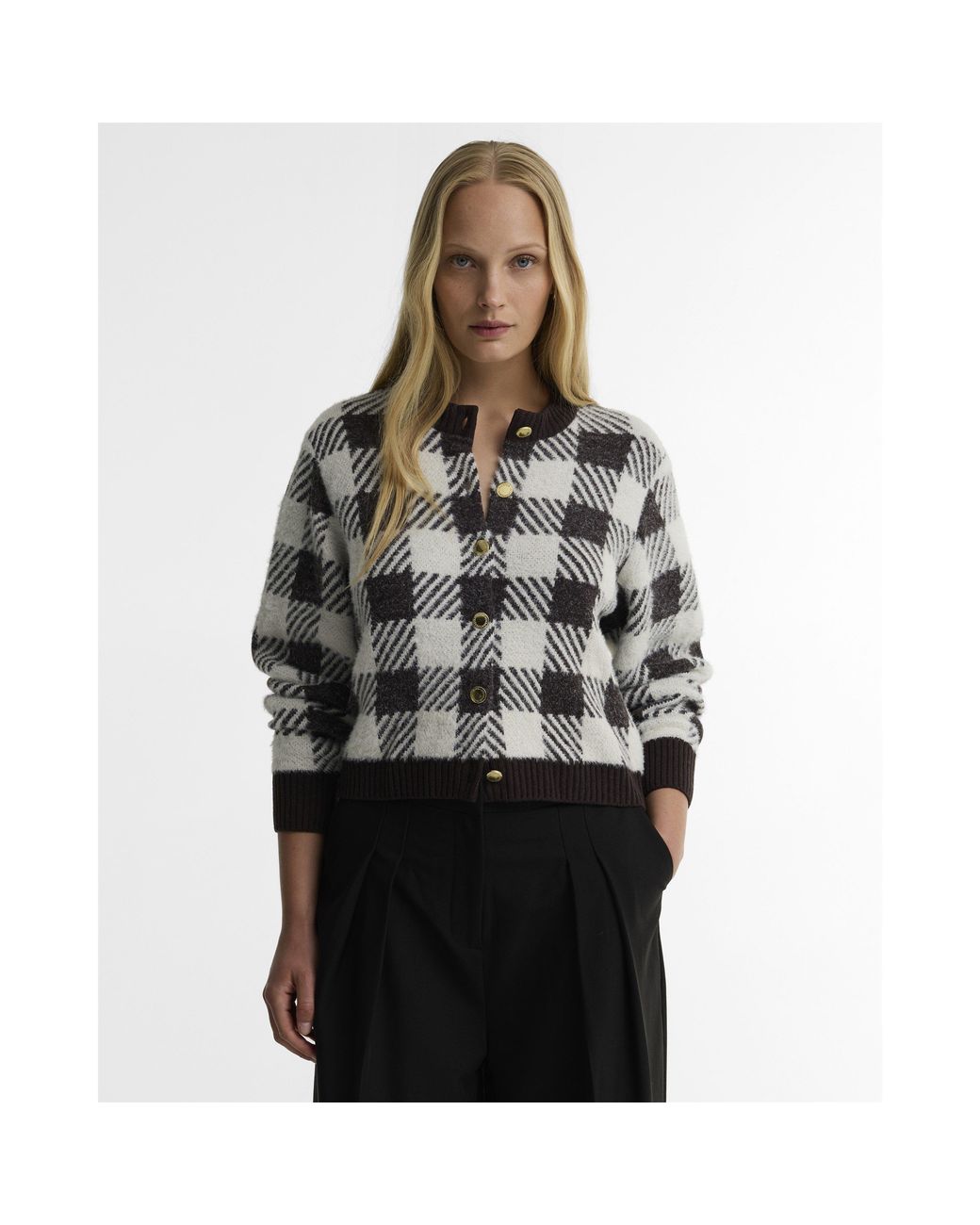 Barbour Gray Halina Knit Wool Slim-Fit Cardigan